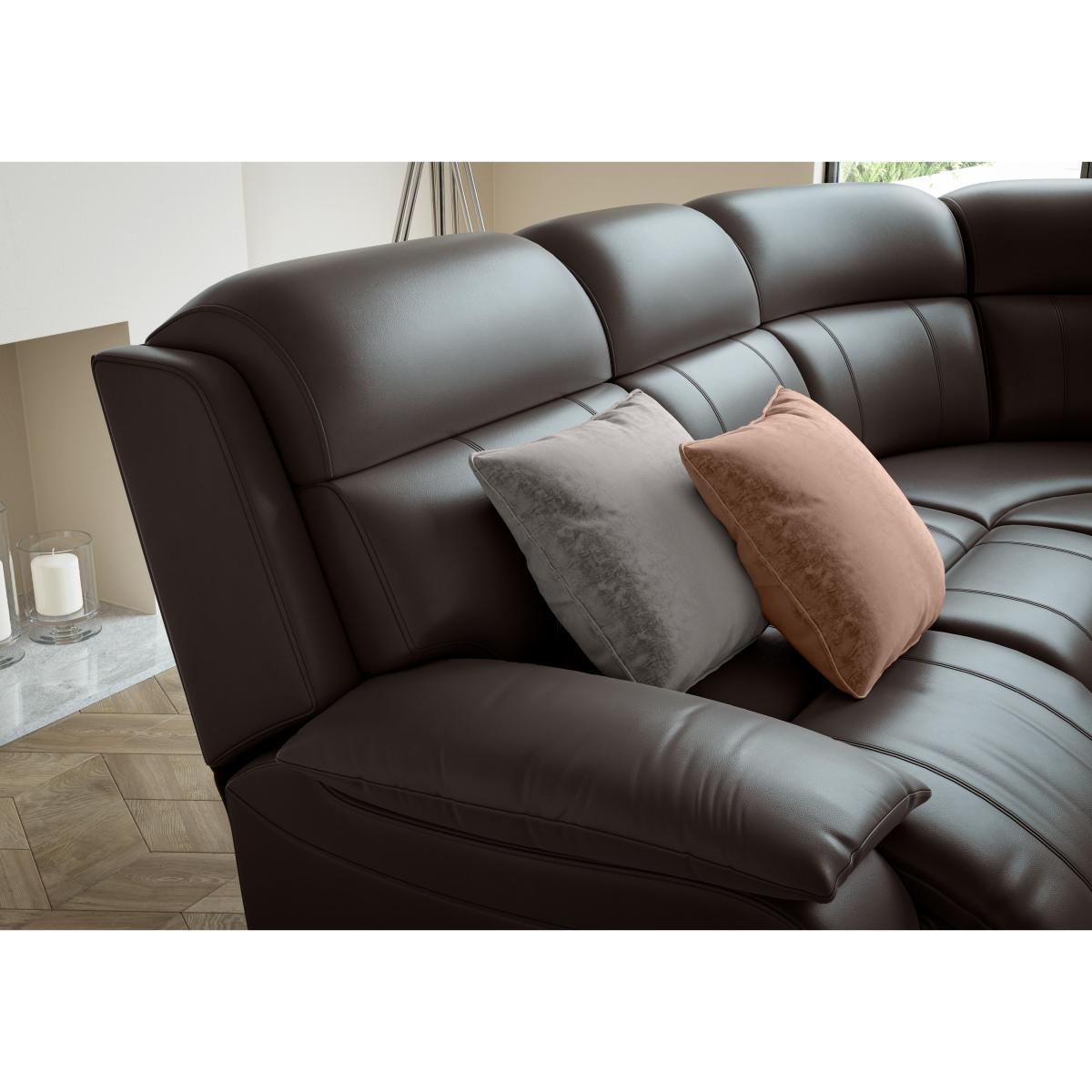 Moreno SK Leather Power Recliner Corner Sofa with Power Headrests - Dark Brown – image 5