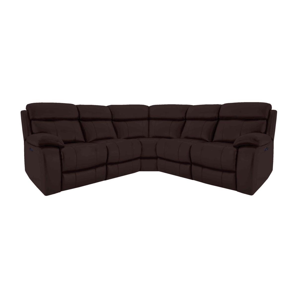 Moreno SK Leather Power Recliner Corner Sofa with Power Headrests - Dark Brown – image 1