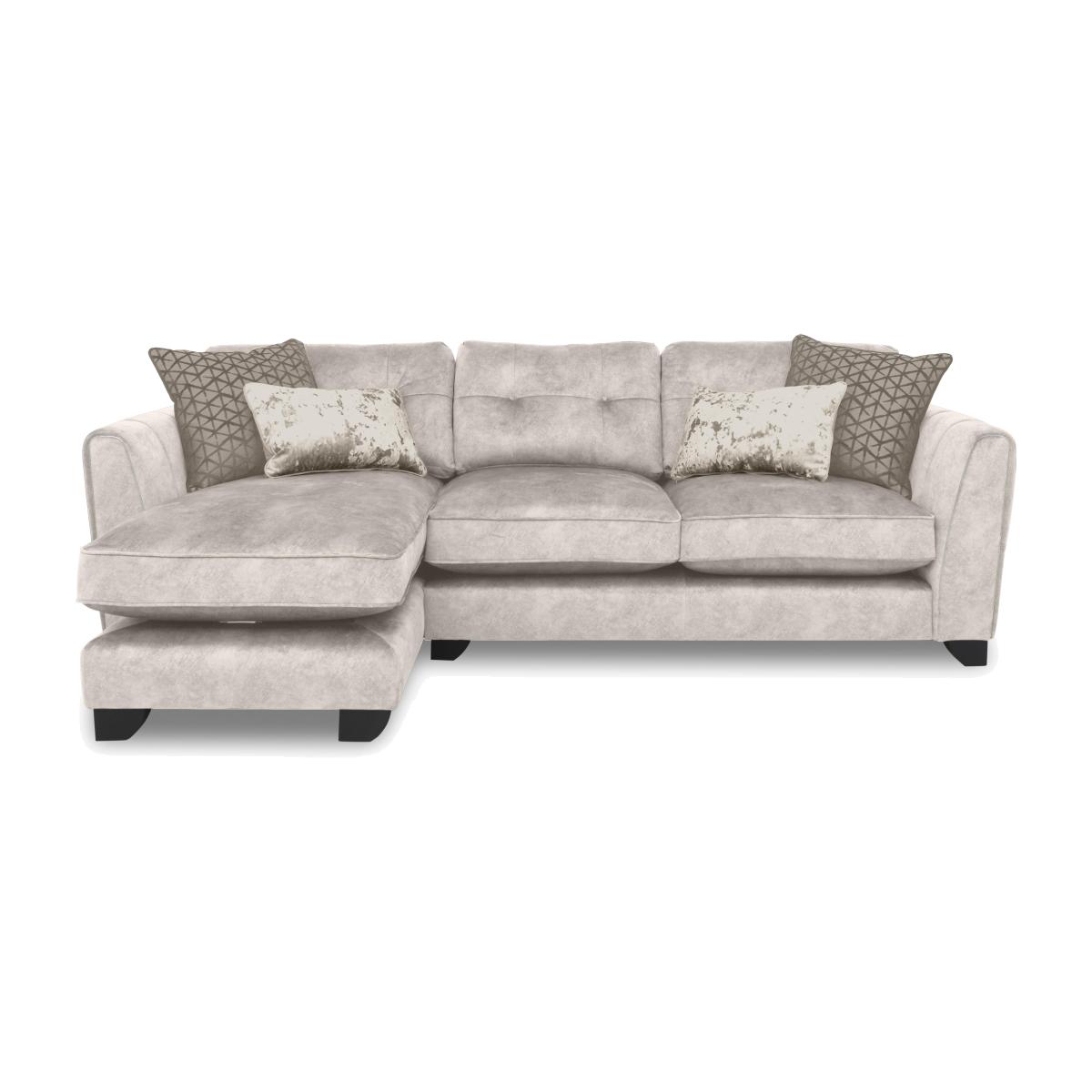 Ariana Fabric Classic Back Left Hand Facing Chaise End Sofa with Chrome Insert - Dapple Cream – image 1