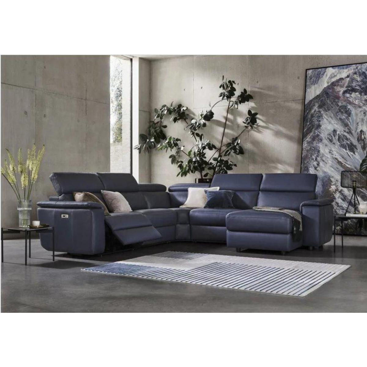 Nicoletti - Davide Large Leather Corner Power Recliner Sofa with Chaise End – image 2