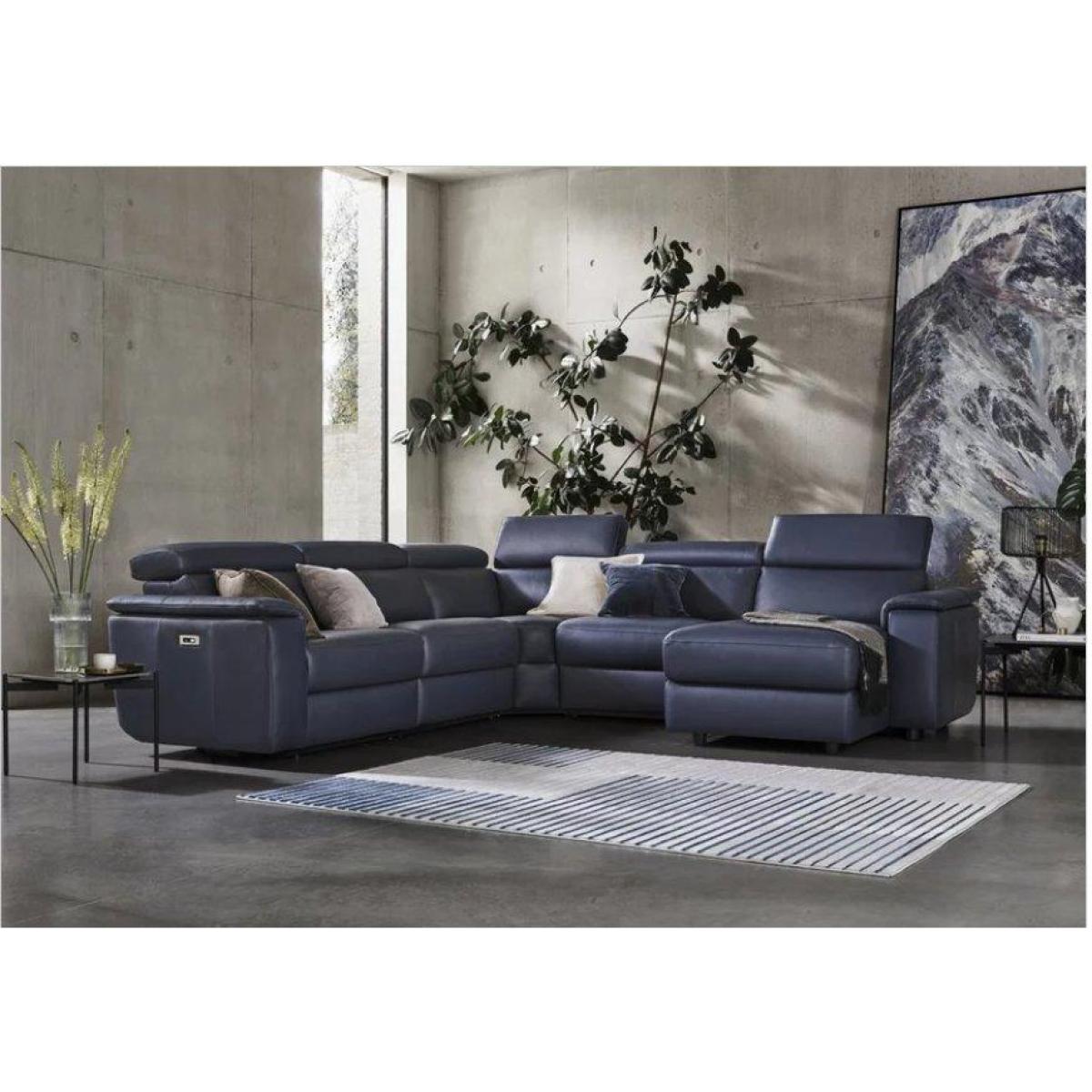 Nicoletti - Davide Large Leather Corner Power Recliner Sofa with Chaise End – image 3