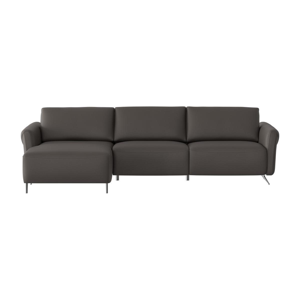 Nicoletti - Bella Leather Chaise Sofa - Grey