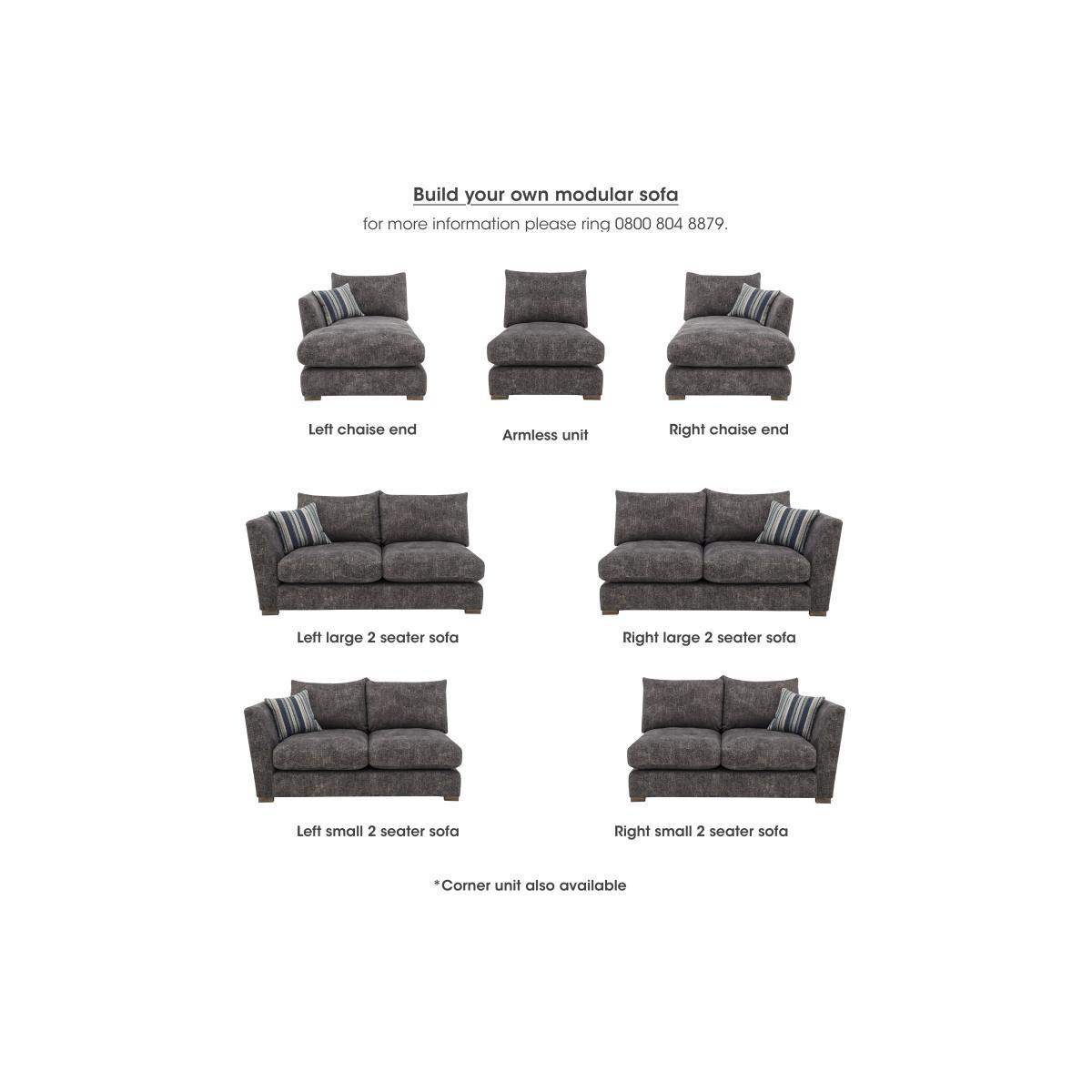 Nautical Small 3 Seater Classic Back Chaise Sofa - Cream – image 3
