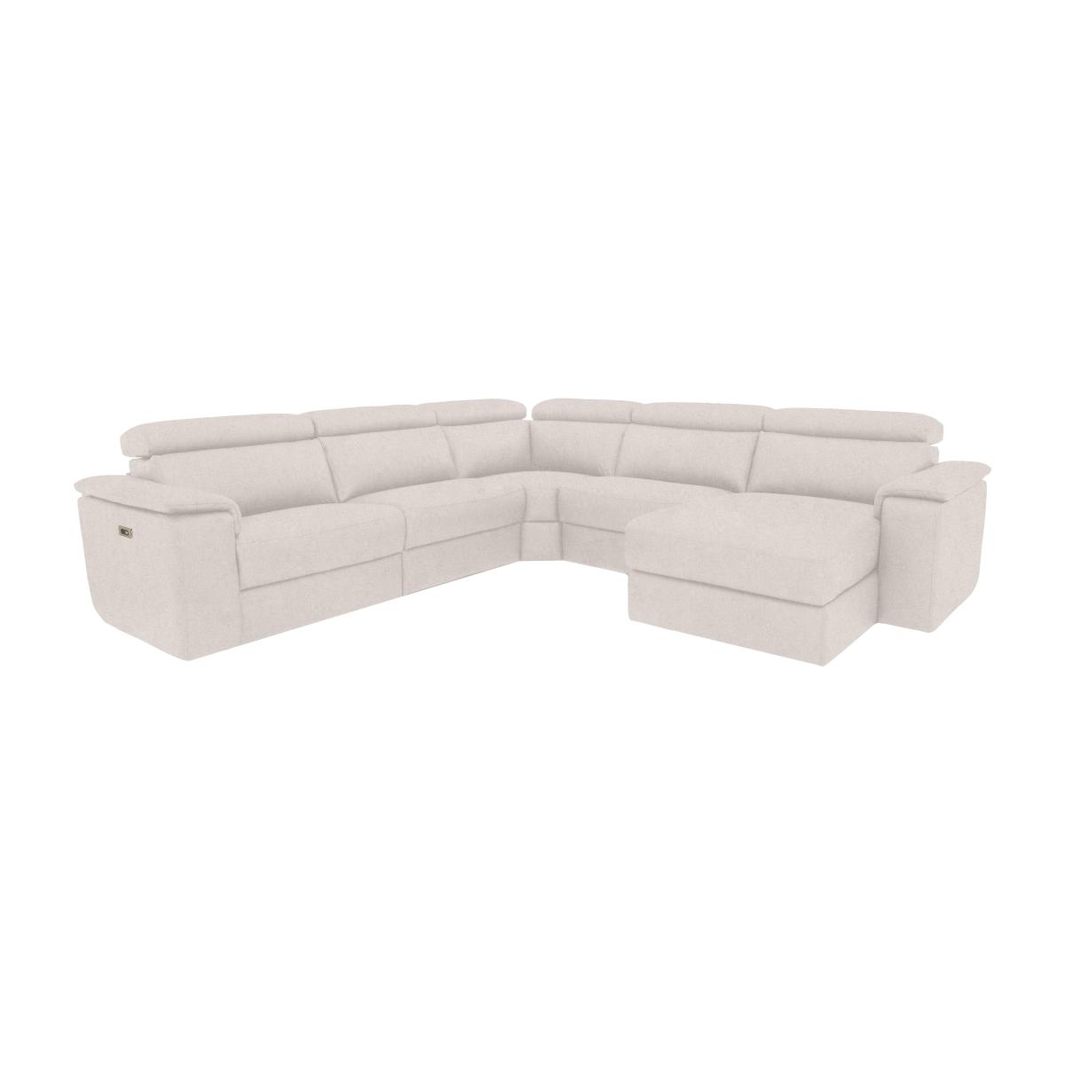Nicoletti Italia - Davide Large Fabric Right Hand Facing Corner Power Recliner Sofa with Chaise End - Fuente Beige
