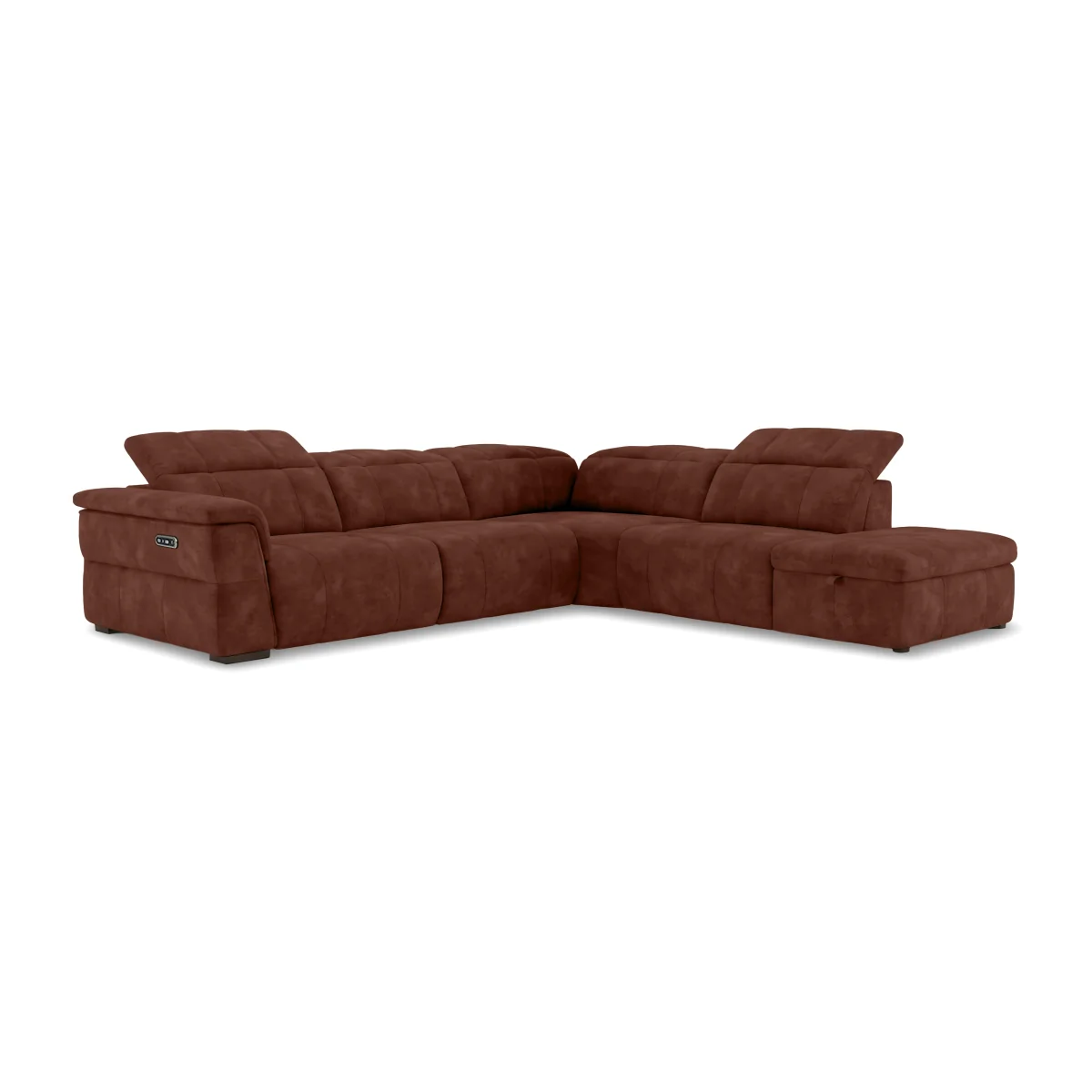 Recliner Right Hand Facing Corner Sofa with Headrests and Storage Chaise End - Manhattan Burnt Sienna - Sofas and Armchairs - In Time for Christmas – image 1
