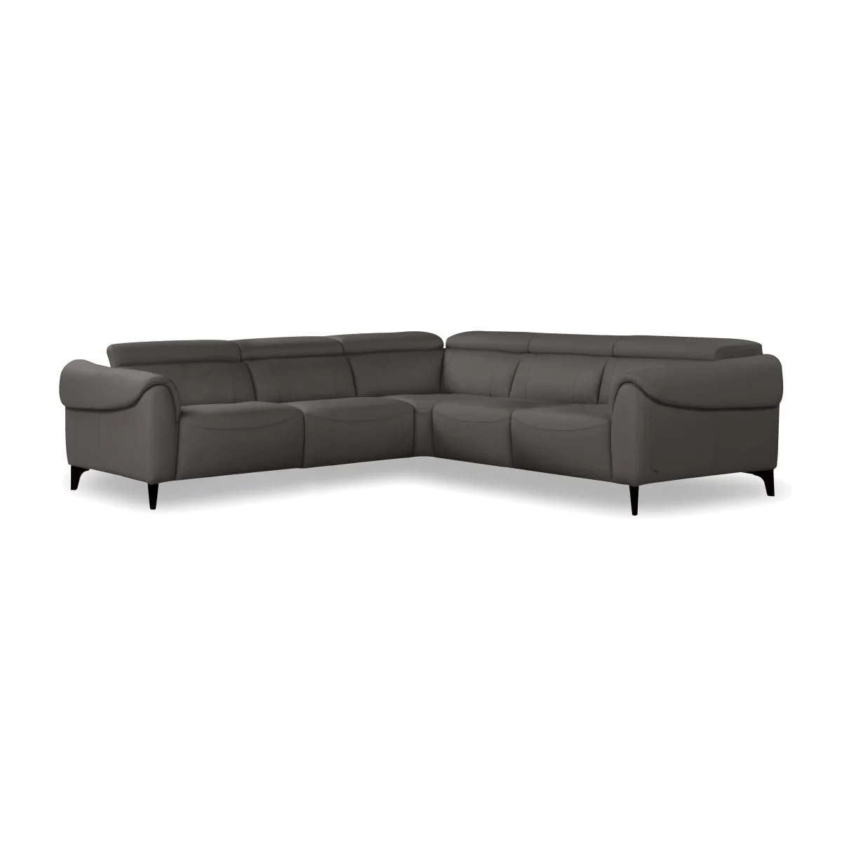 Nicoletti - Nicole Large Leather Corner Sofa - Torello Grigio Scuro – image 1