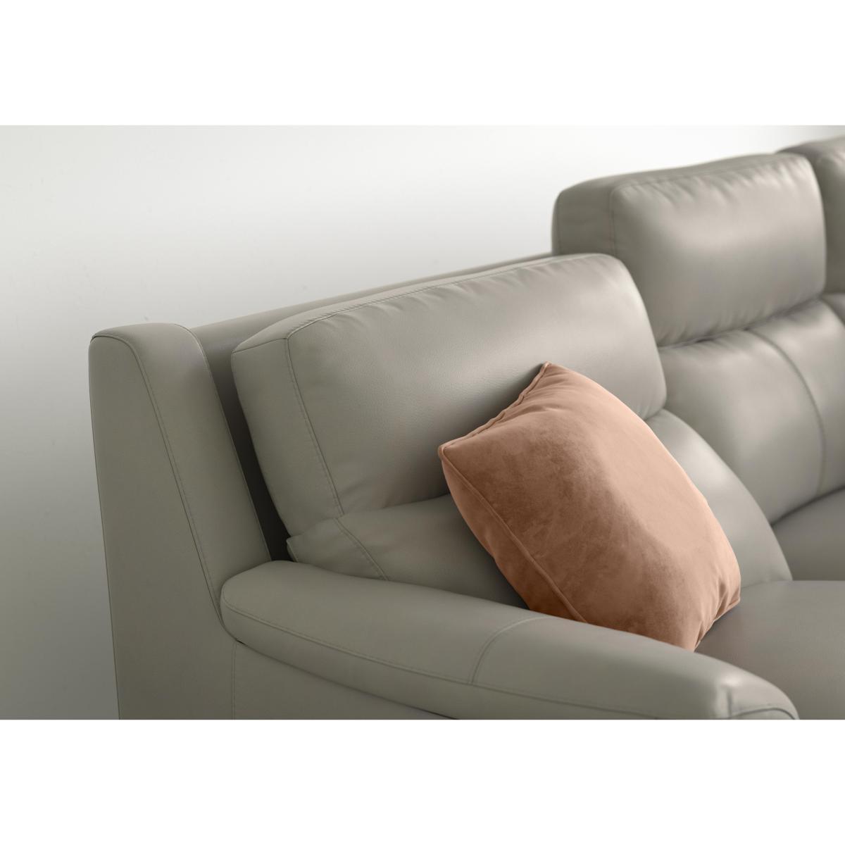 Contempo Chaise End Leather Sofa - Grey – image 4