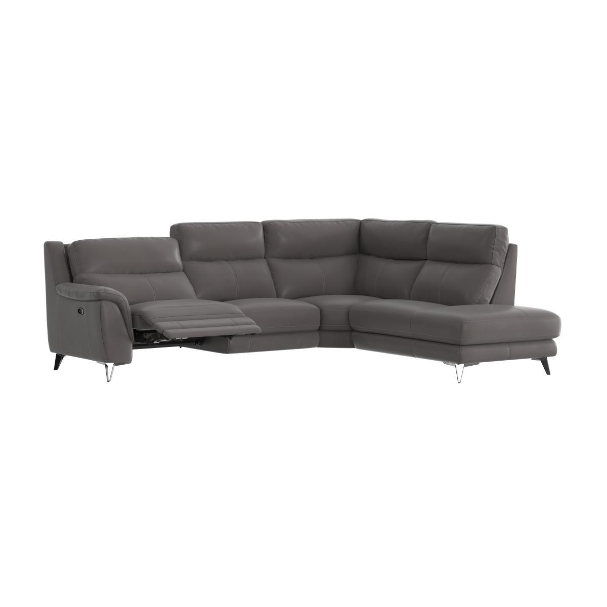 Contempo Chaise End Leather Sofa - Grey – image 8