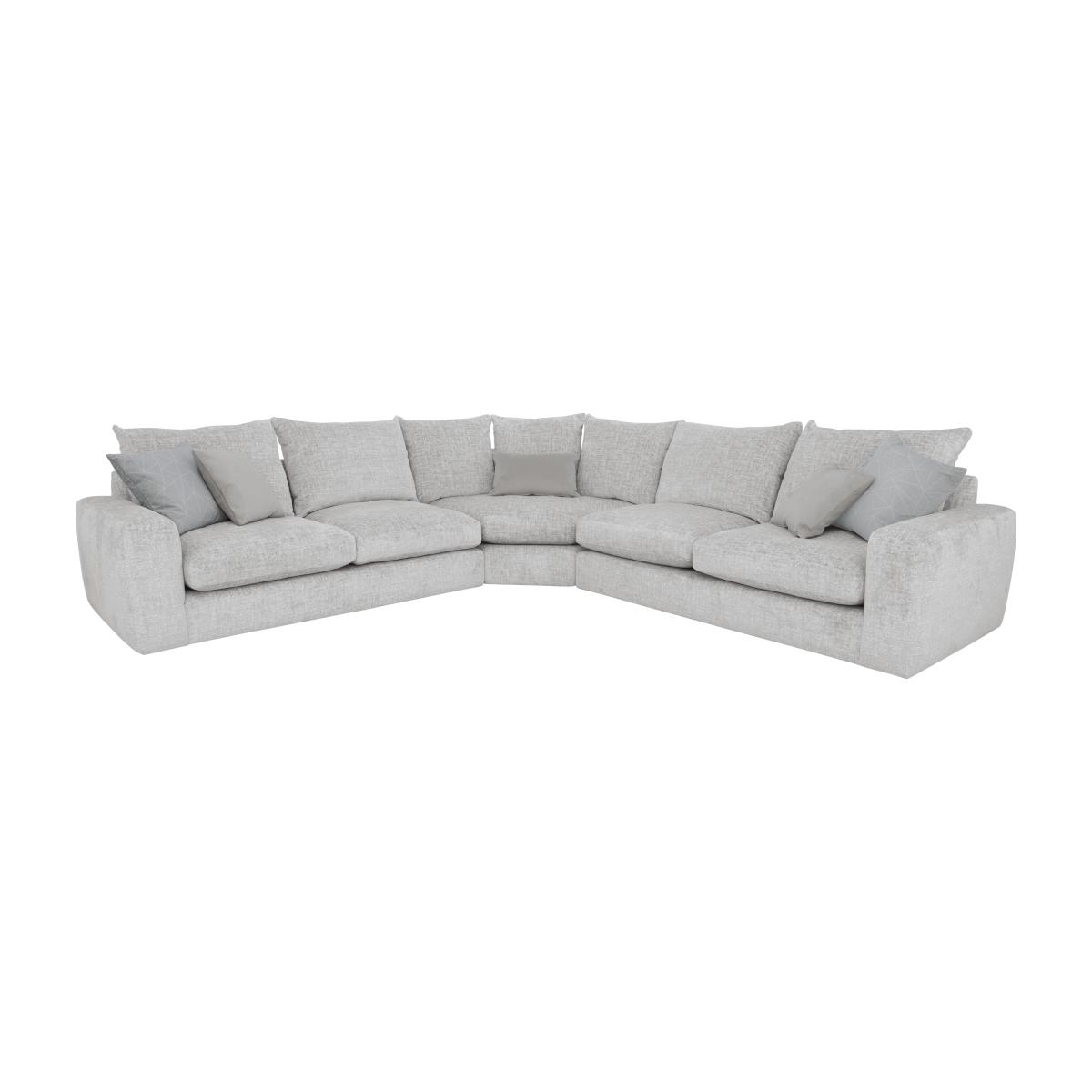Boutique Pandora Large Corner Fibre Fill Sofa - Plain Silver – image 1