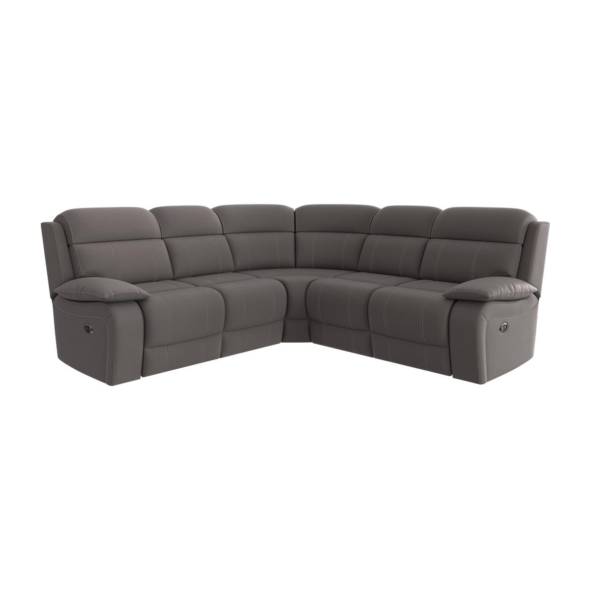 Moreno Fabric Corner Sofa with Power Recliner - Elephant – image 1