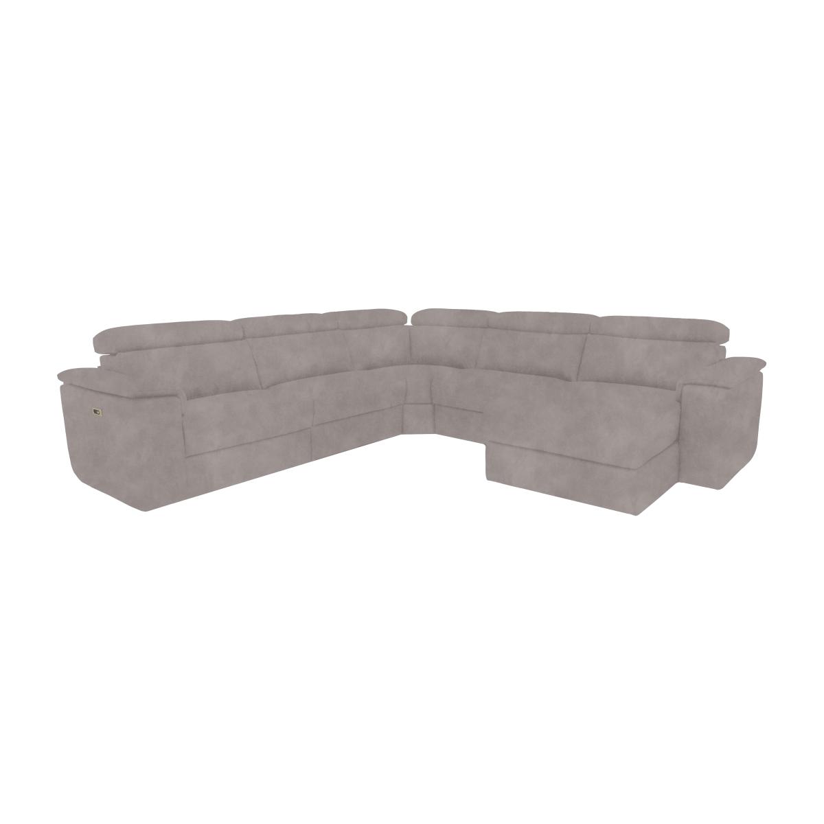 Nicoletti Italia - Davide Large Fabric Right Hand Facing Corner Power Recliner Sofa with Chaise End - Selma Grigio – image 1
