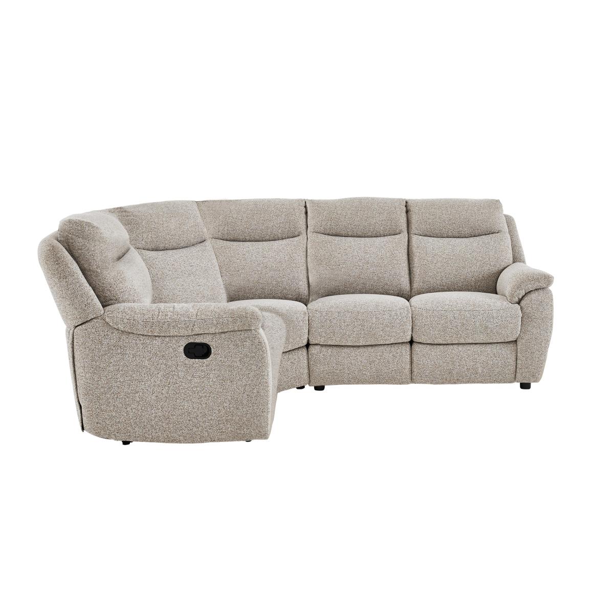 Snug Compact Fabric Power Recliner Left Hand Facing Corner Sofa - R27 Pewter – image 2