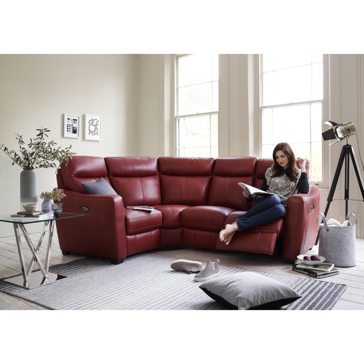 Compact Collection Midi Fabric Power Recliner Corner Sofa - Grey – image 2