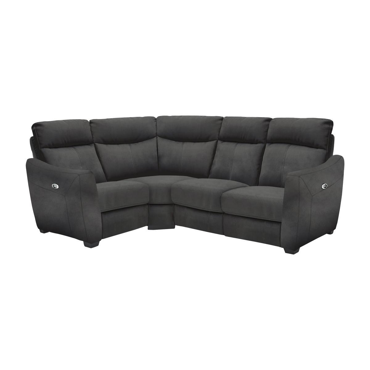 Compact Collection Midi Fabric Power Recliner Corner Sofa - Grey – image 1