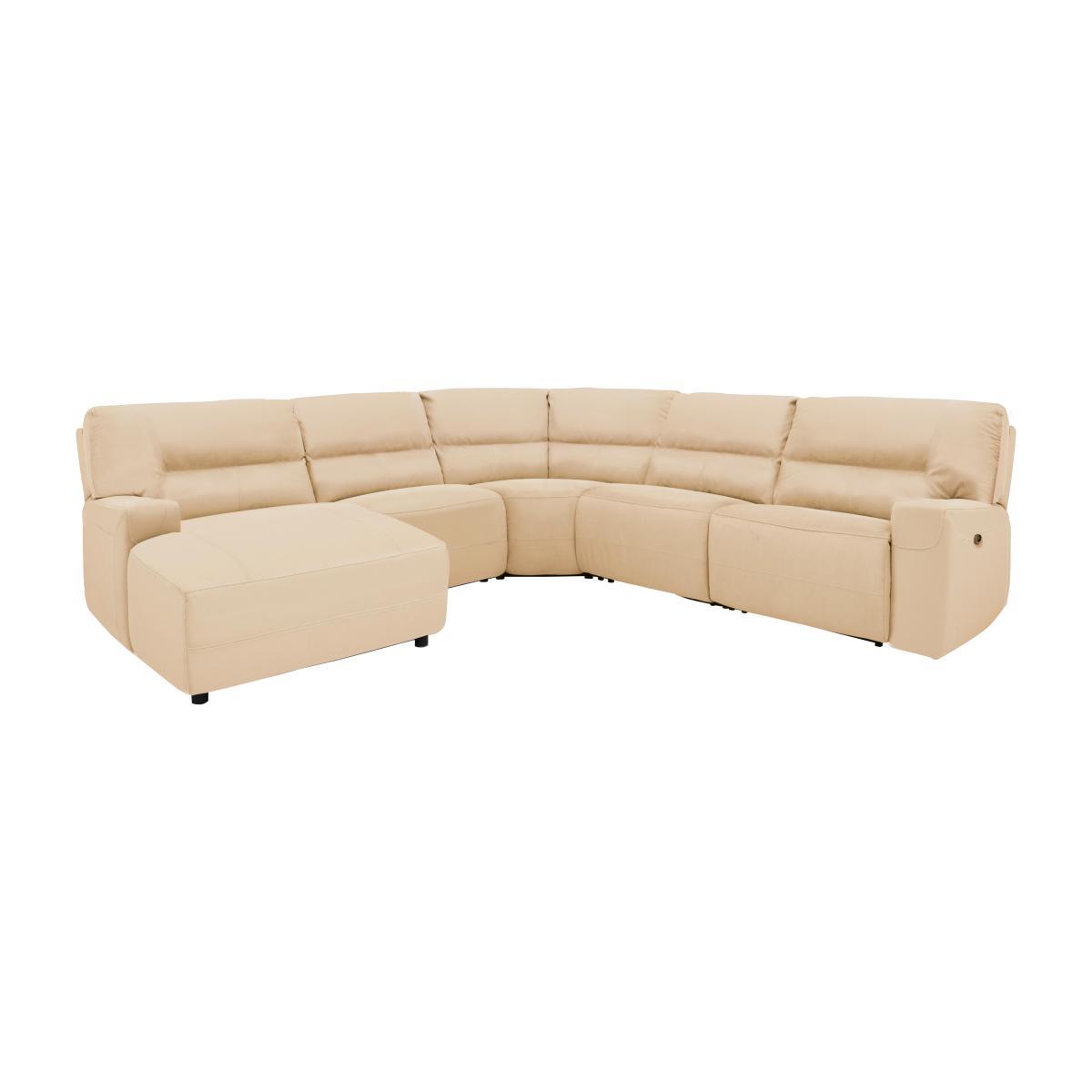 Eden Leather Recliner Corner Sofa - Beige- World of Leather – image 1