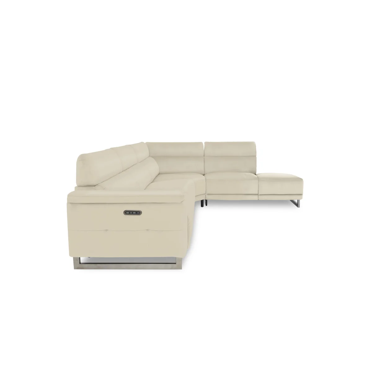 Moet Leather Recliner Chaise End Left Hand Facing Corner Sofa with Telescopic Headrests - Bone China - Sofas and Armchairs - In Time for Christmas – image 4