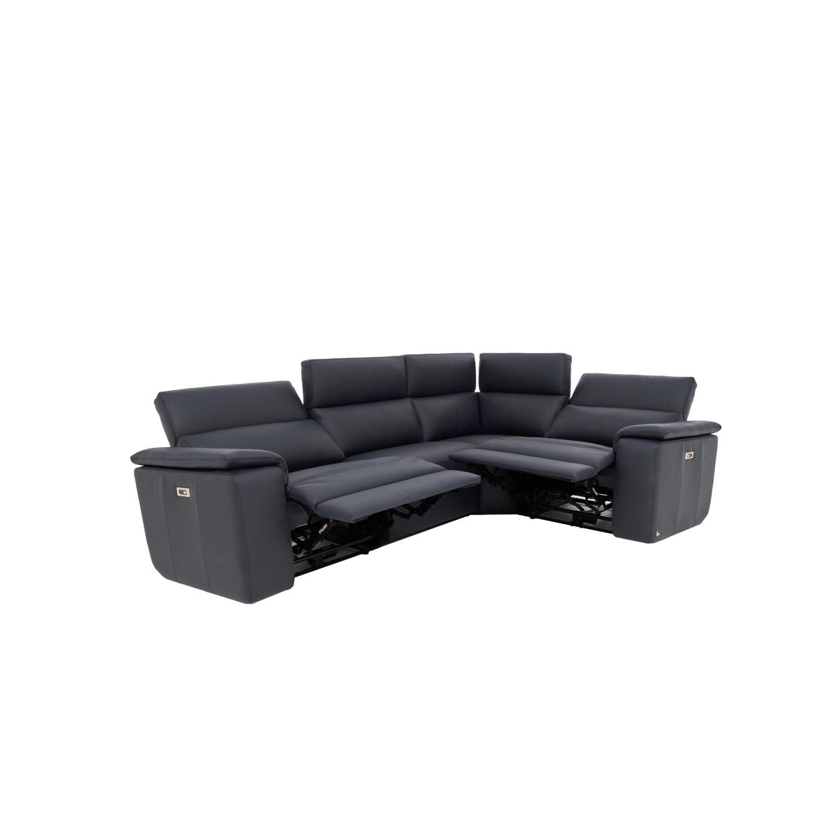 Nicoletti Italia - Davide Small Leather Left Hand Facing Corner Power Recliner Sofa - Torello Cognac – image 11