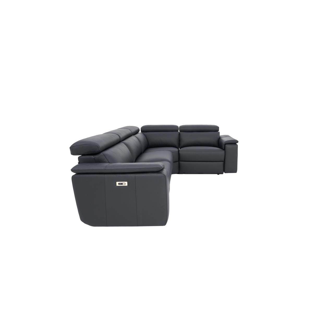 Nicoletti Italia - Davide Small Leather Left Hand Facing Corner Power Recliner Sofa - Torello Cognac – image 12