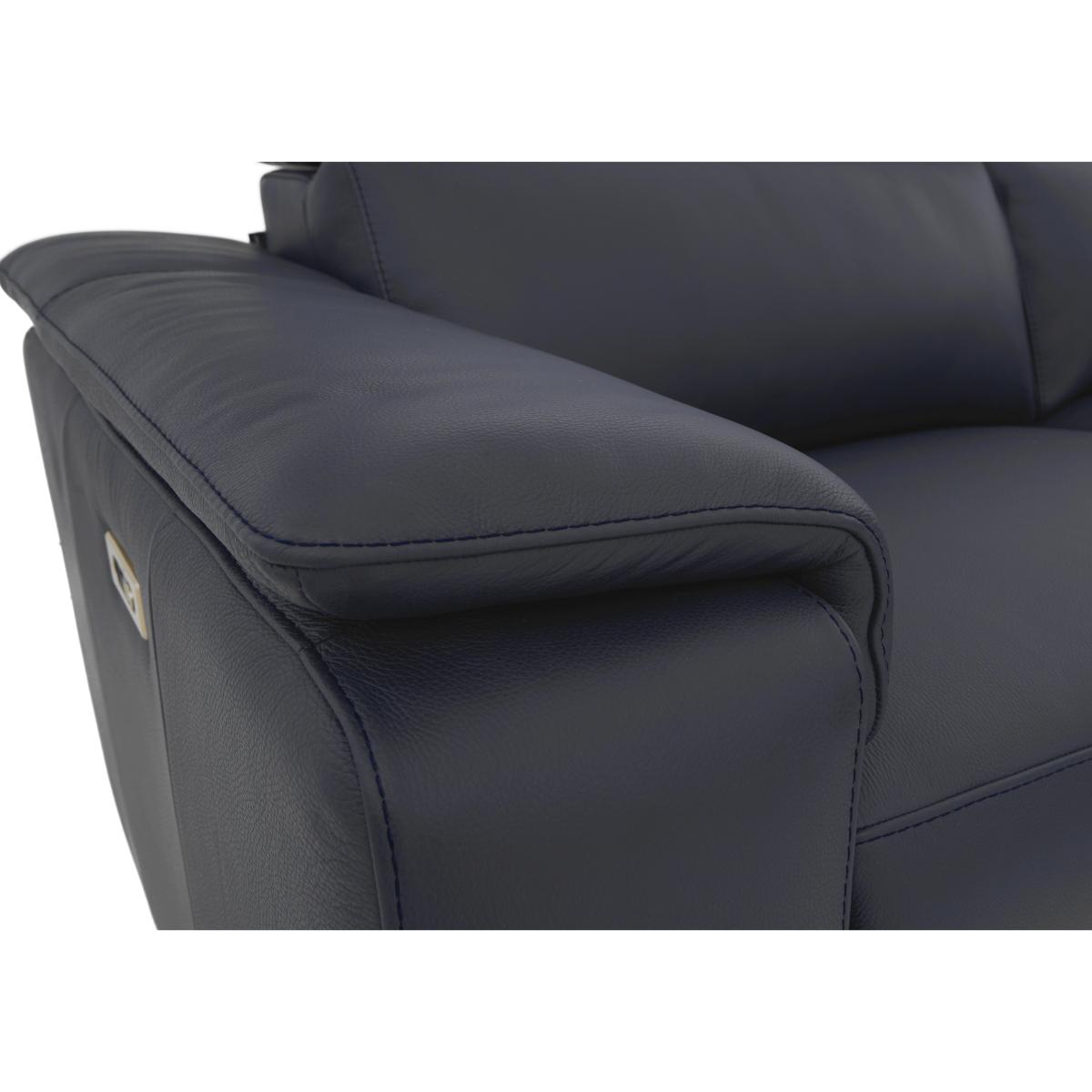 Nicoletti Italia - Davide Small Leather Left Hand Facing Corner Power Recliner Sofa - Torello Cognac – image 9