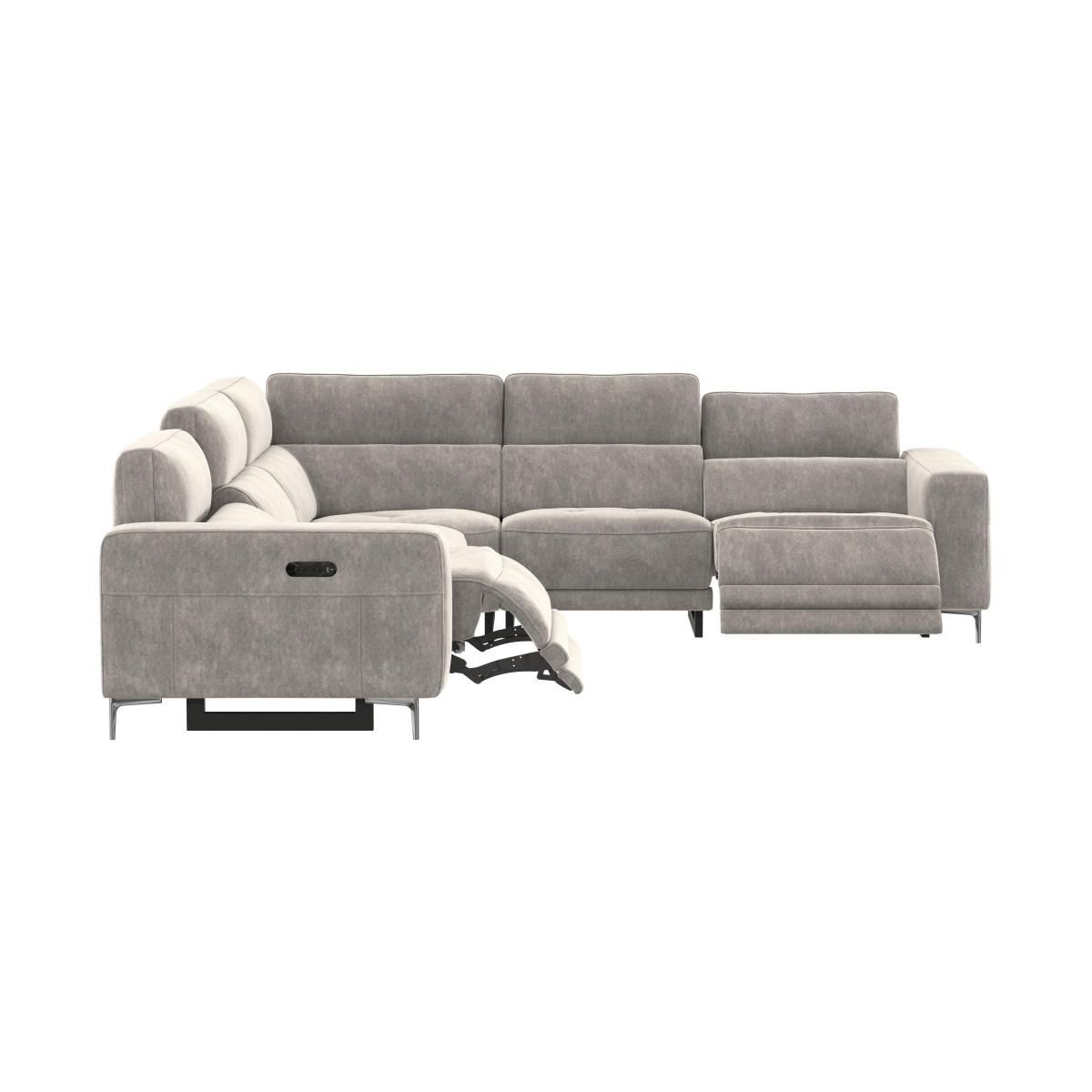 Adama Large Fabric Power Recliner Corner Sofa with Telescopic Headrests - Blue – image 2