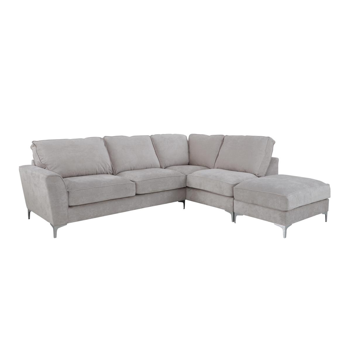 Legend Classic Back Fabric Right Hand Facing Corner Sofa with Dark Feet - Cosmo Silver – image 6