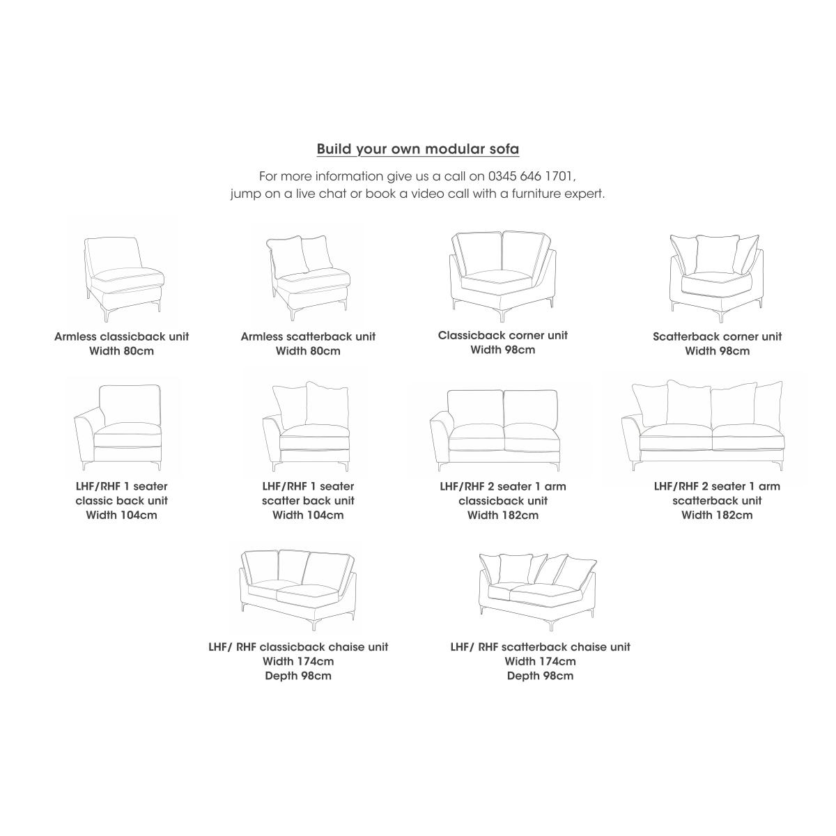 Legend Classic Back Fabric Right Hand Facing Corner Sofa with Dark Feet - Cosmo Silver – image 8