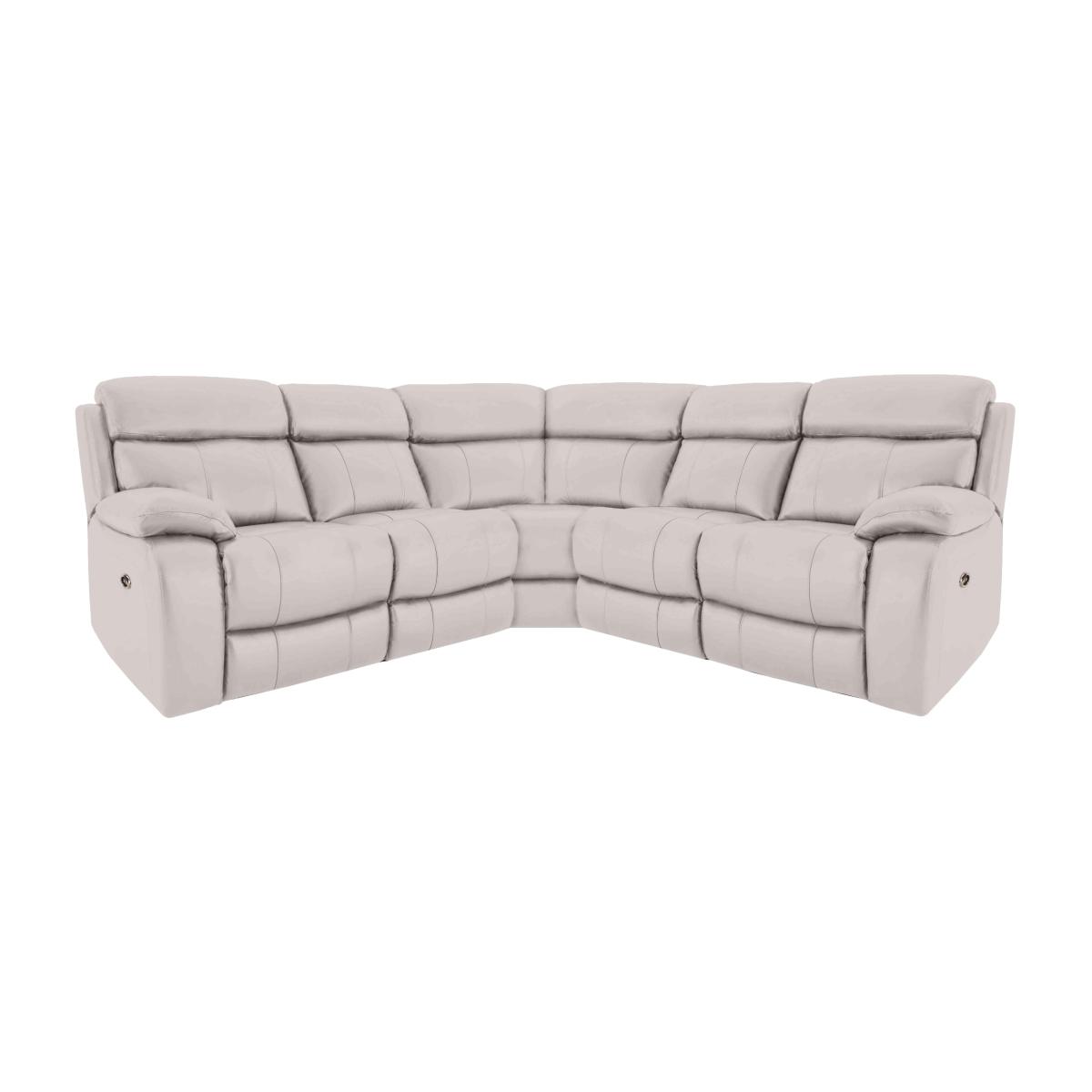 Moreno BV Leather Corner Sofa with Power Recliner - Frost – image 1