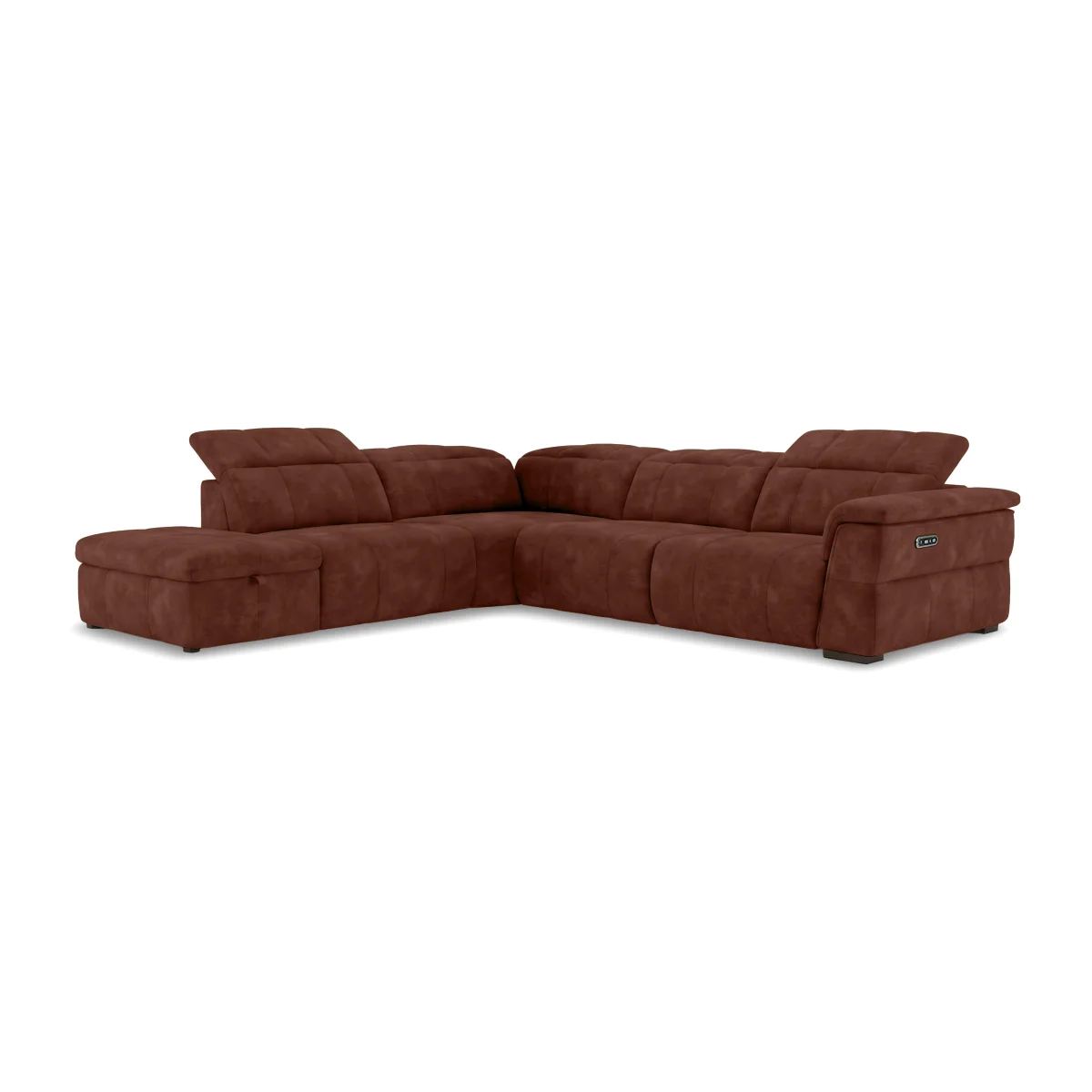 Recliner Left Hand Facing Corner Sofa with Headrests and Storage Chaise End - Manhattan Burnt Sienna - Sofas and Armchairs - In Time for Christmas – image 1