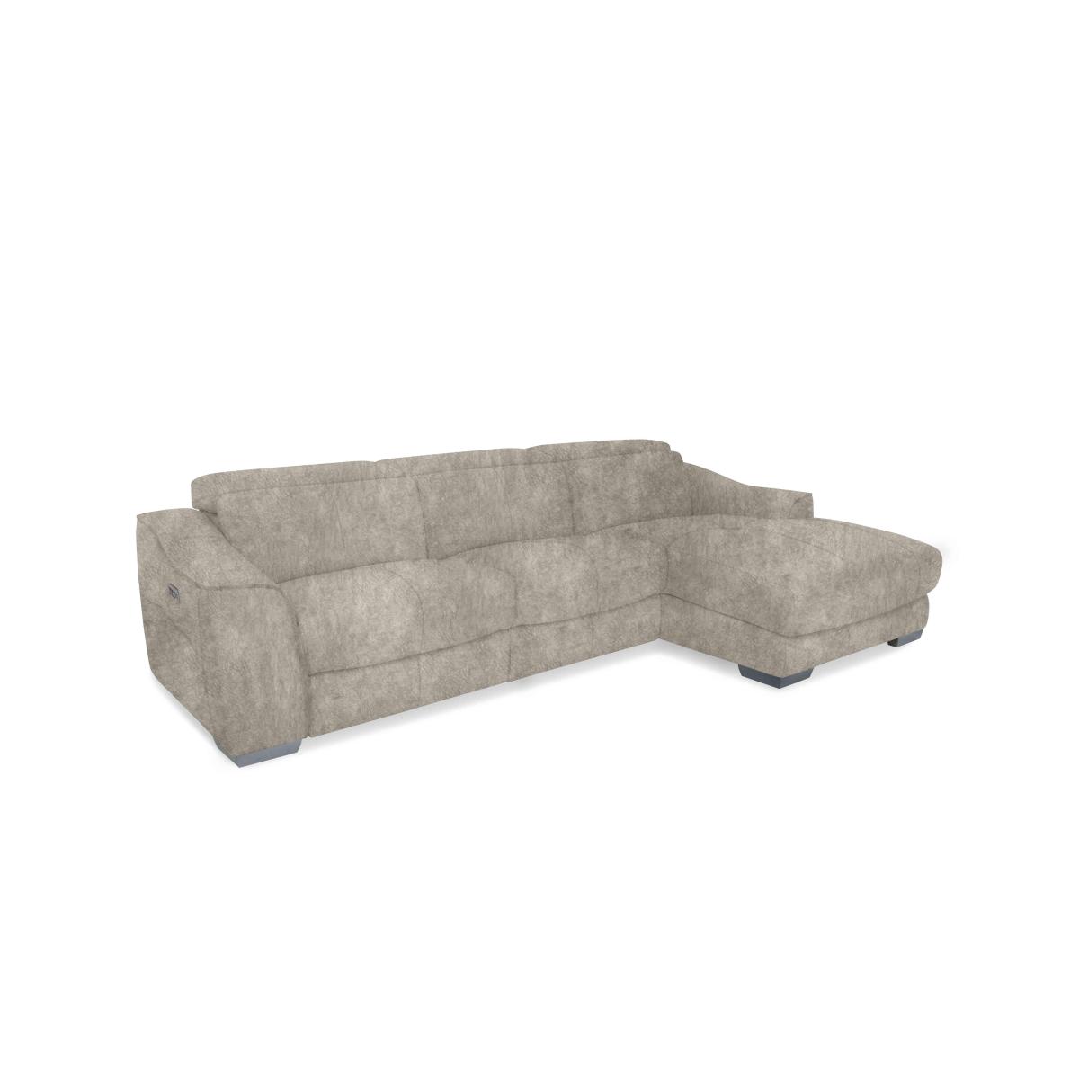 Xavier Fabric Double Power Recliner Right Hand Facing Chaise End Sofa with Power Headrests - Tobacco – image 2