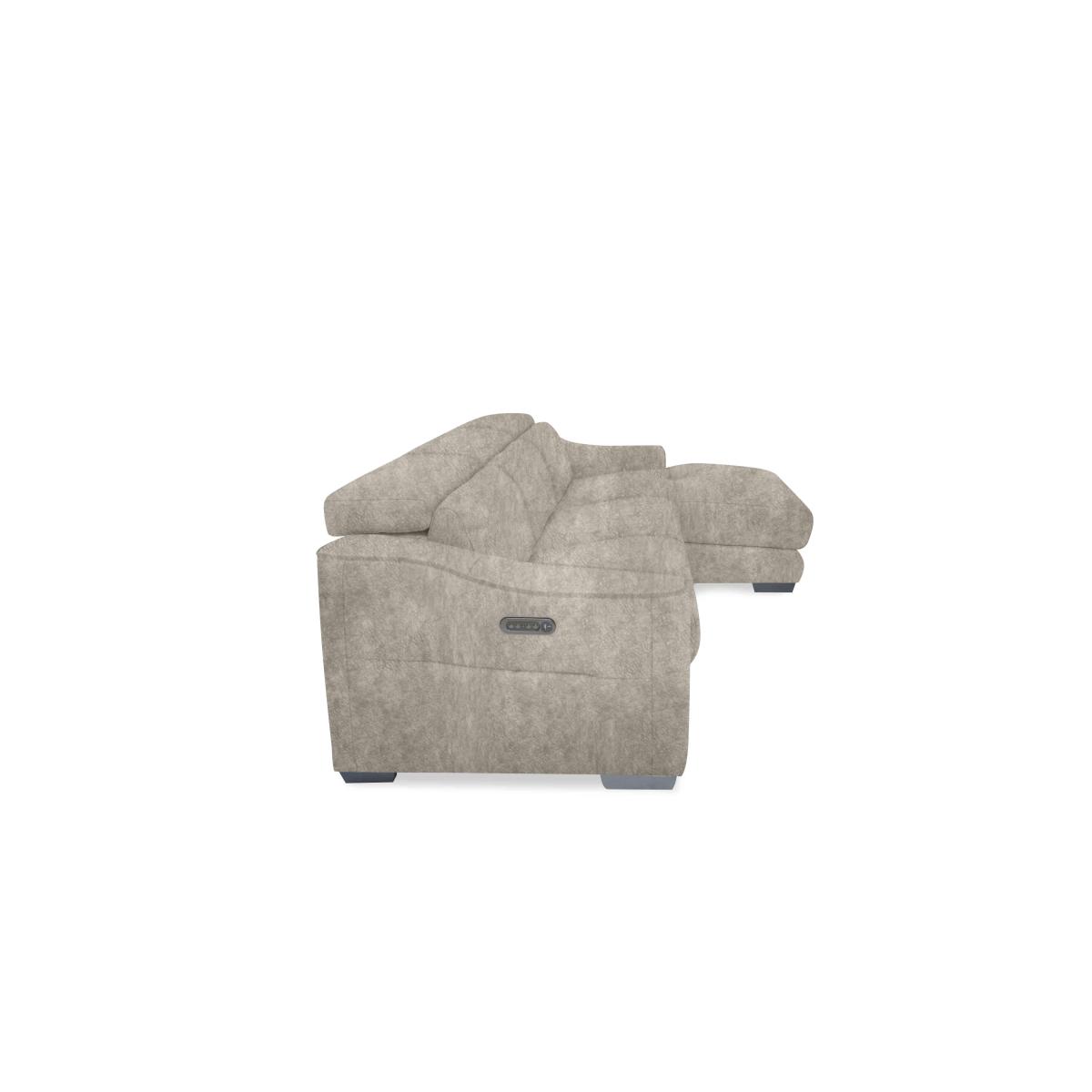 Xavier Fabric Double Power Recliner Right Hand Facing Chaise End Sofa with Power Headrests - Tobacco – image 3
