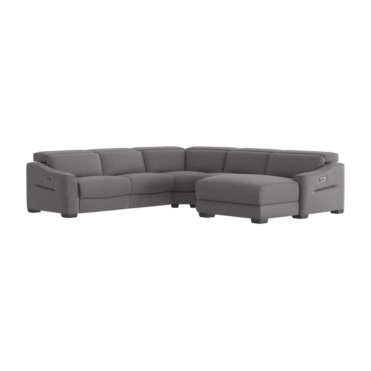 Xavier Large Fabric Right Hand Facing Corner Power Recliner Sofa with Chaise End and Power Headrests - Charcoal Gray