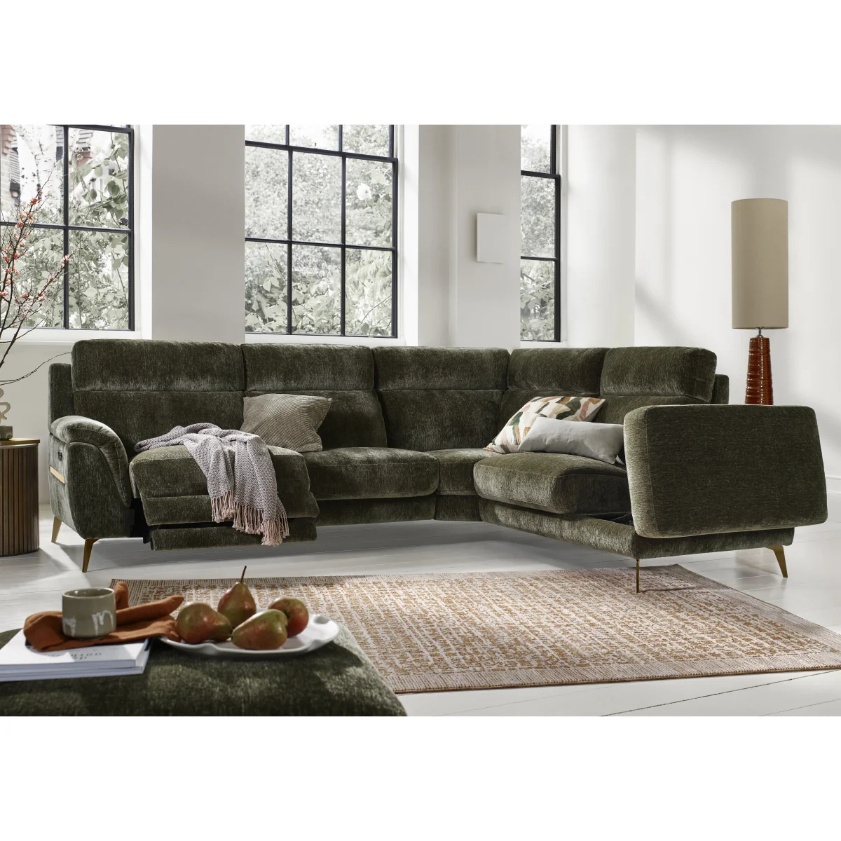 Eclipse Fabric Left Hand Facing Corner Power Recliner Sofa with Power Headrests and Chaise End Storage - Sofas and Armchairs - In Time for Christmas – image 2