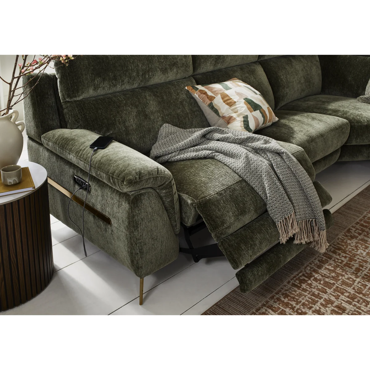 Eclipse Fabric Left Hand Facing Corner Power Recliner Sofa with Power Headrests and Chaise End Storage - Sofas and Armchairs - In Time for Christmas – image 4