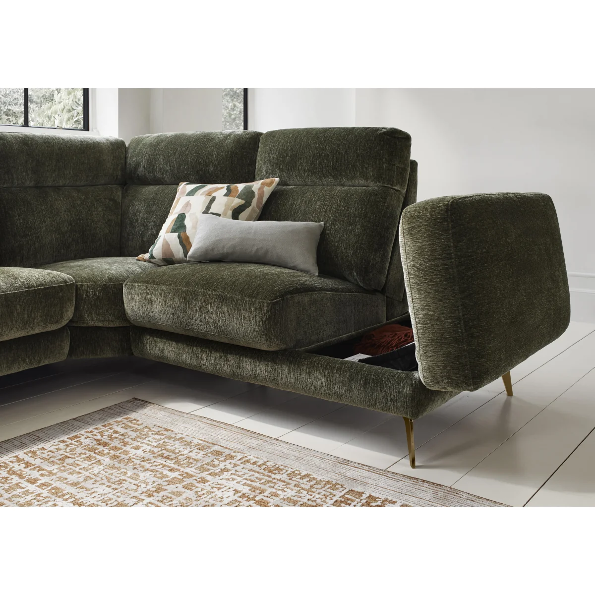 Eclipse Fabric Left Hand Facing Corner Power Recliner Sofa with Power Headrests and Chaise End Storage - Sofas and Armchairs - In Time for Christmas – image 5
