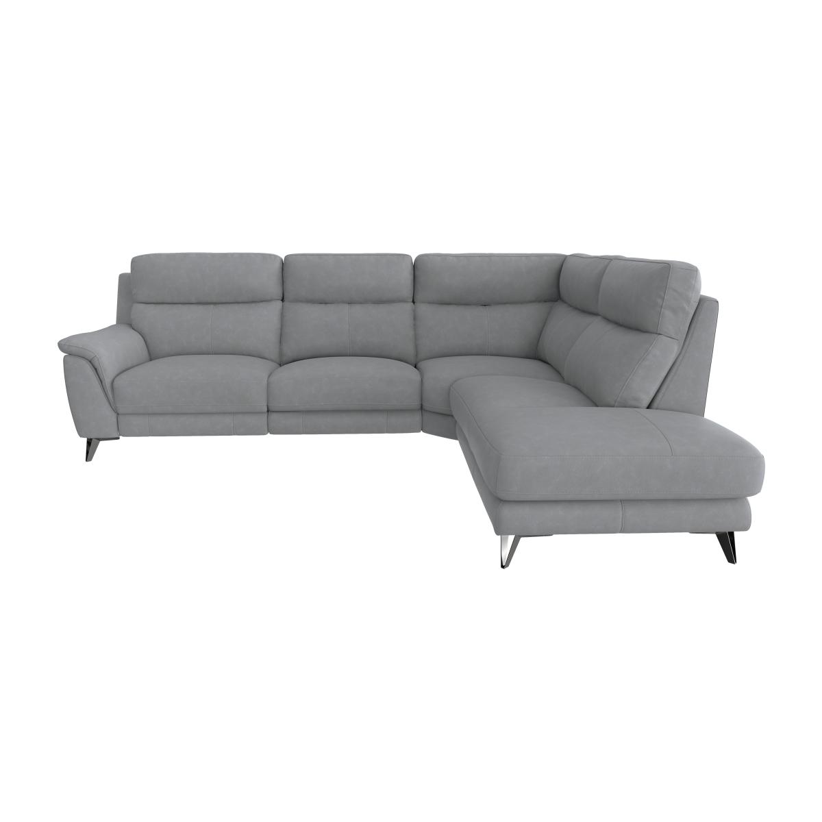 Contempo 3 Seater Right Hand Facing Chaise End Fabric Power Recliner Sofa - Bluish Grey – image 1