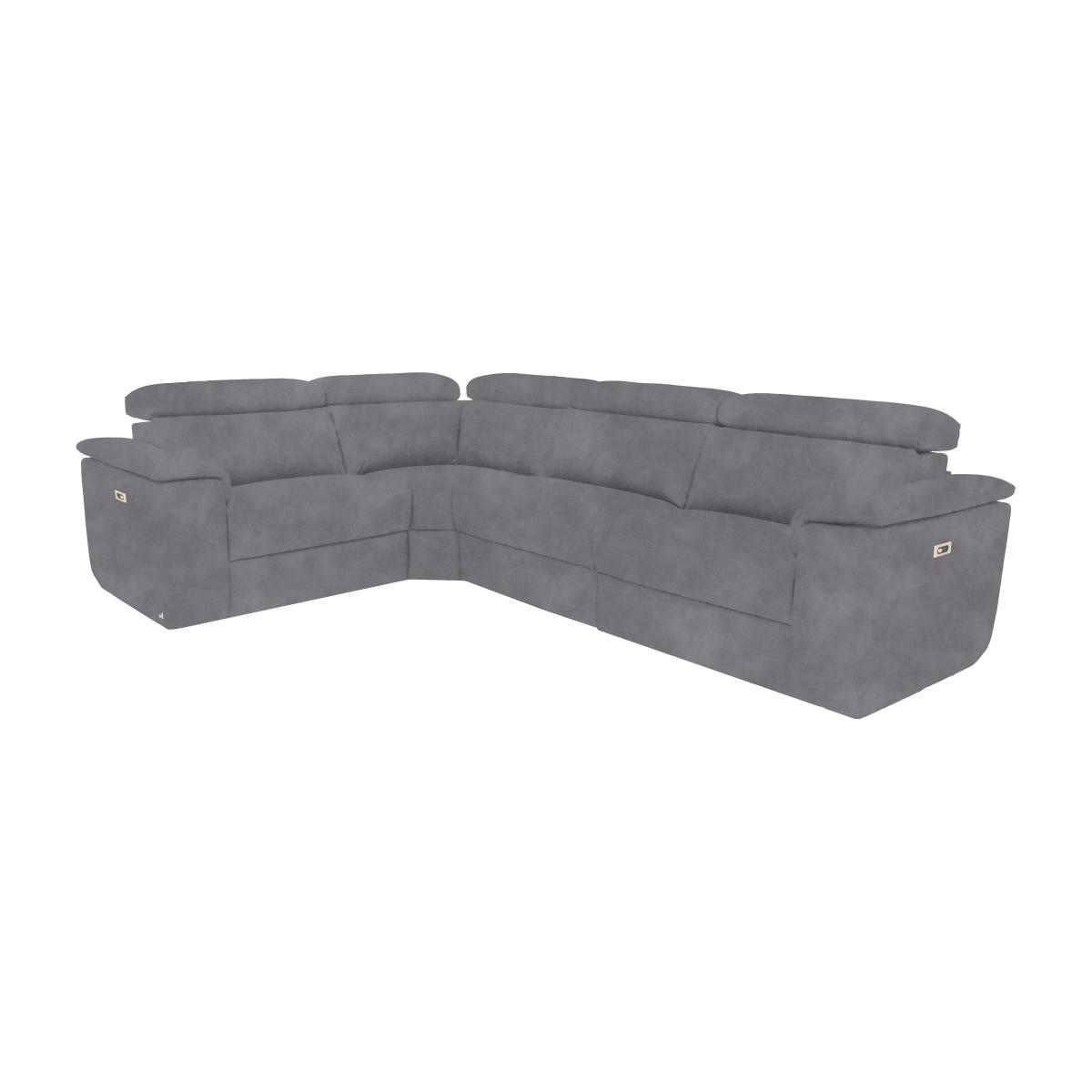 Nicoletti Italia - Davide Small Fabric Left Hand Facing Corner Sofa with Power Recliner - Selma Topo – image 1