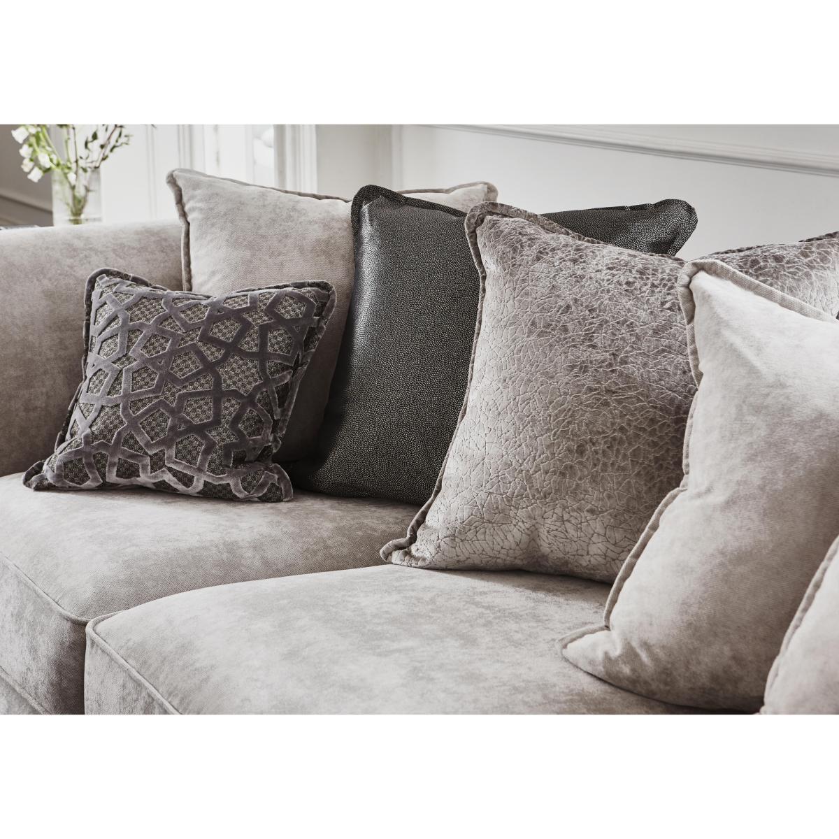 Holly Small Fabric Pillow Back Corner Sofa With Studs - Beige – image 3