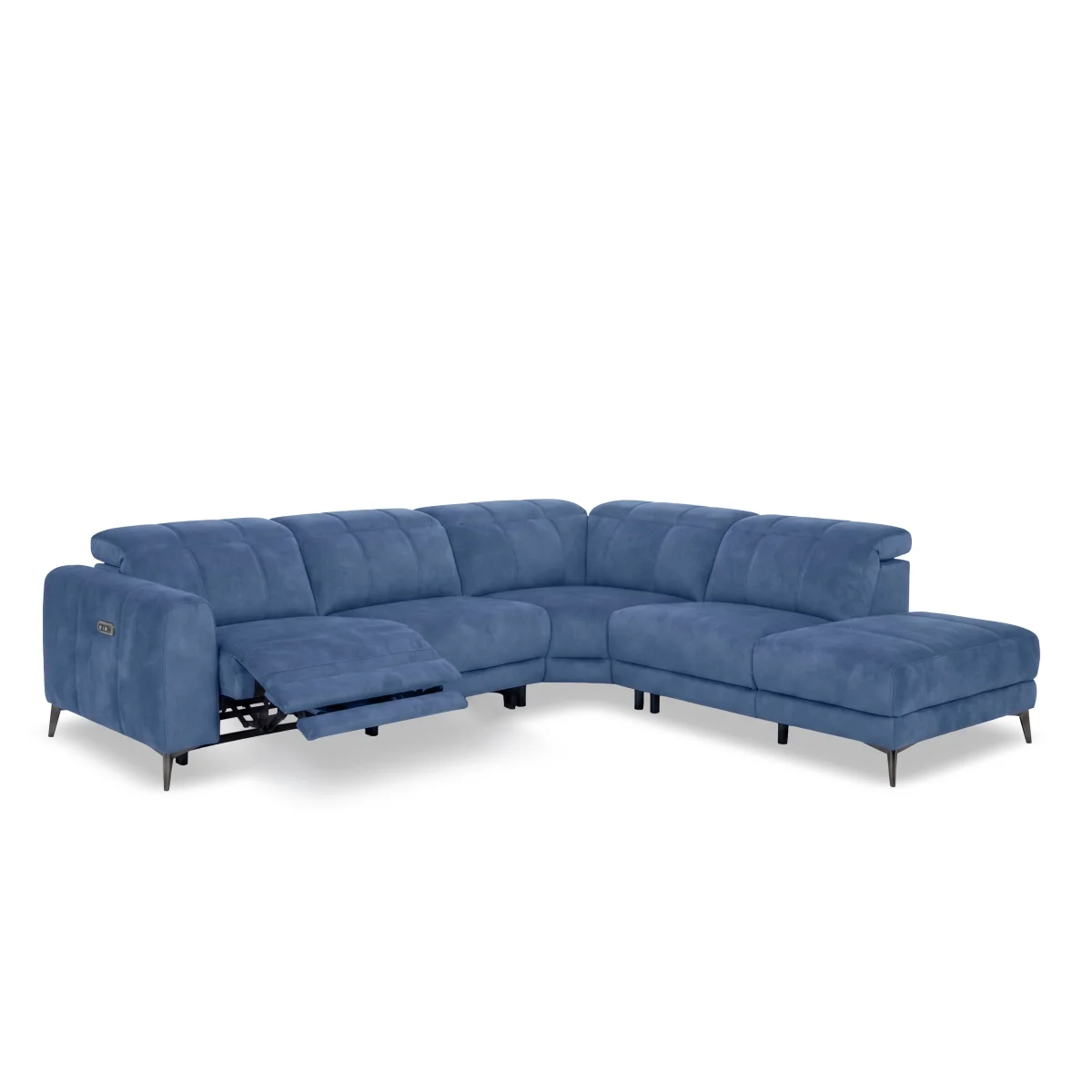 Ezra Fabric Power Recliner Chaise End Right Hand Facing Corner Sofa with Headrests - Dexter Pumpkin - Sofas and Armchairs - In Time for Christmas – image 2