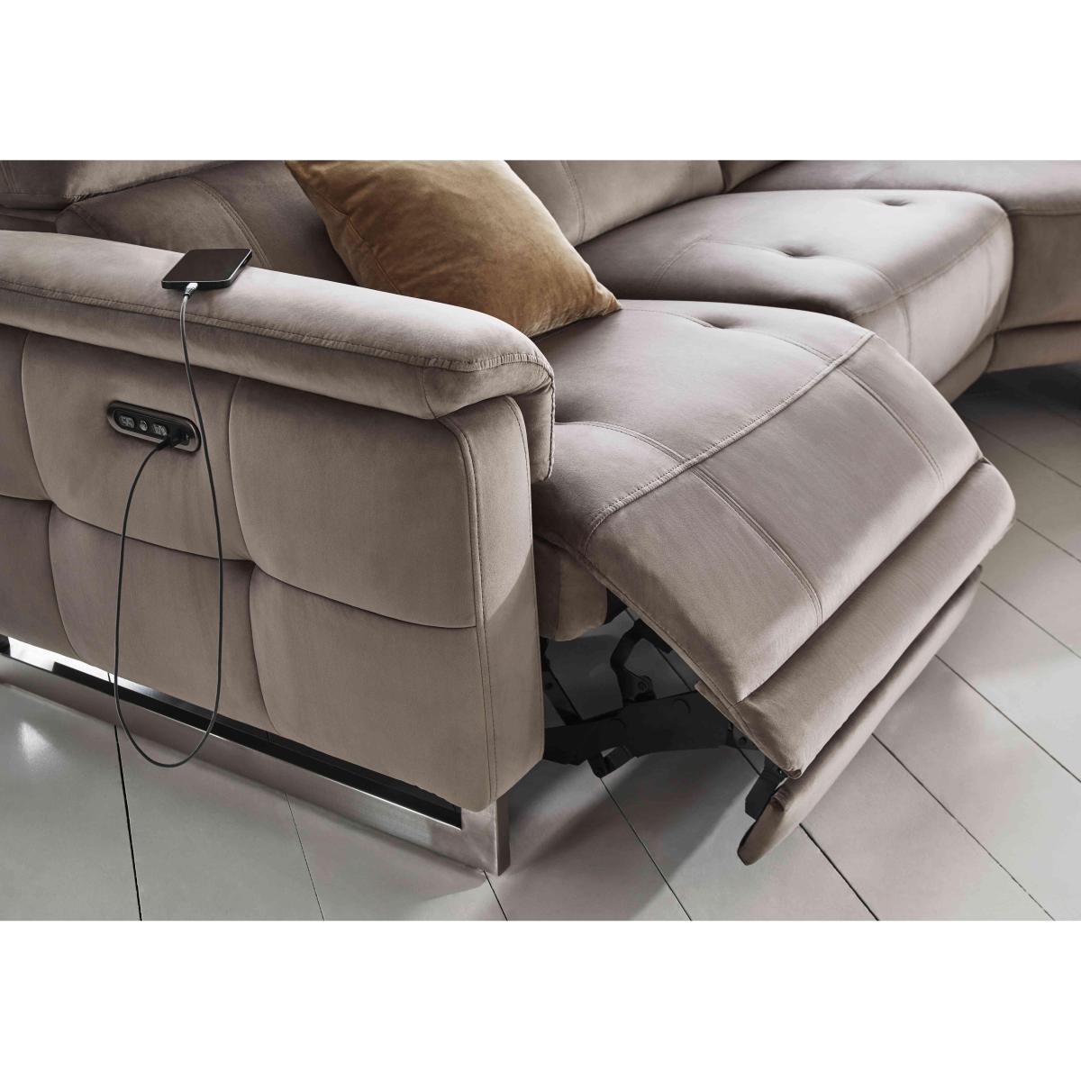 Moet Fabric Power Recliner Right Hand Facing Corner Sofa with Telescopic Headrests - Anivia Khaki – image 6