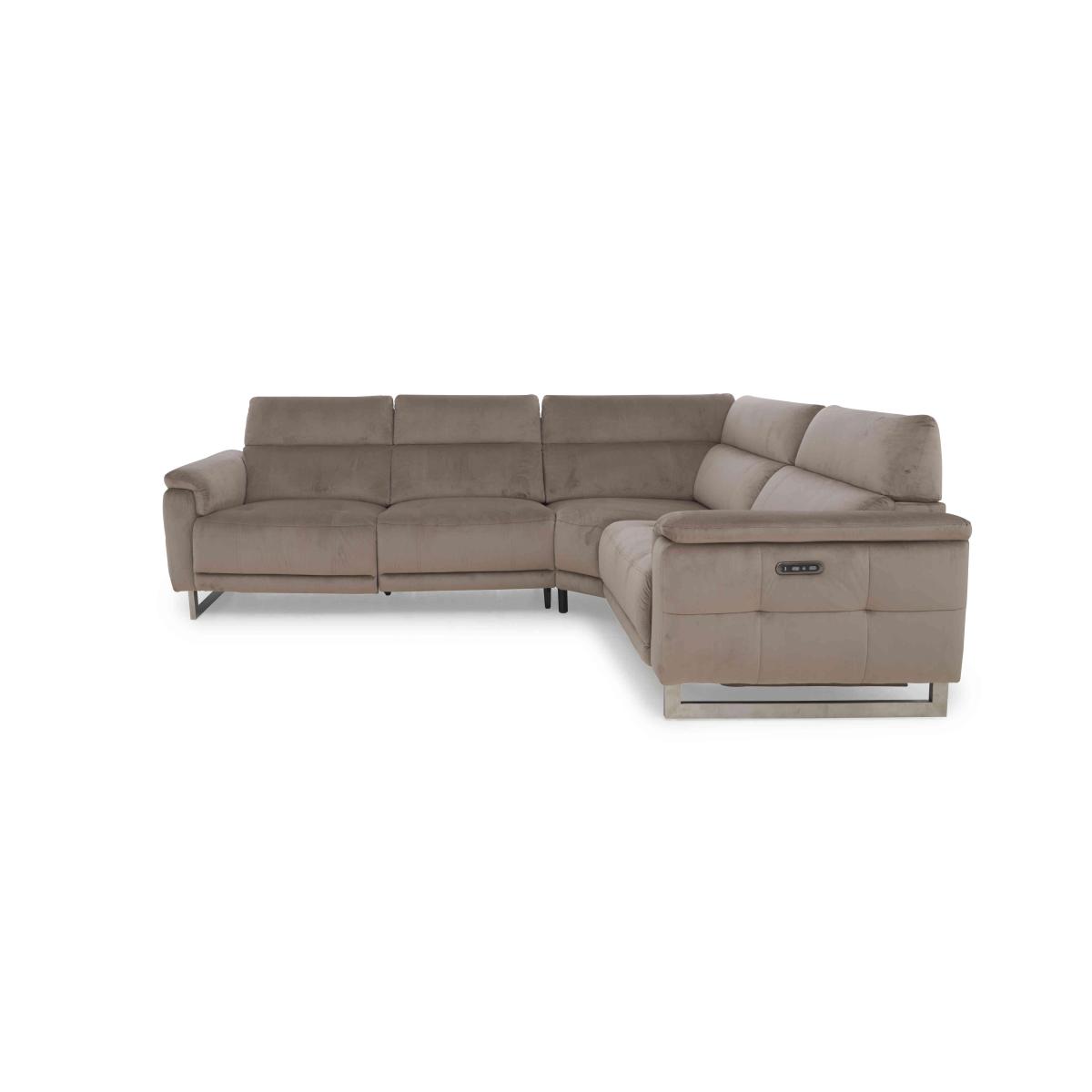 Moet Fabric Power Recliner Right Hand Facing Corner Sofa with Telescopic Headrests - Anivia Khaki – image 8
