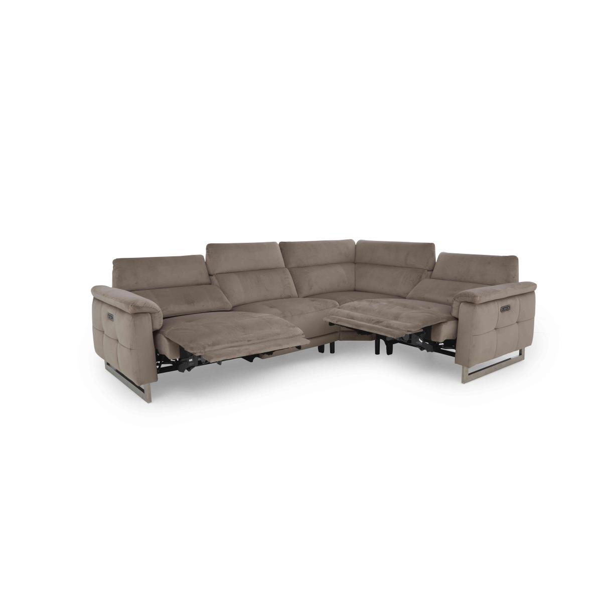 Moet Fabric Power Recliner Right Hand Facing Corner Sofa with Telescopic Headrests - Anivia Khaki – image 9