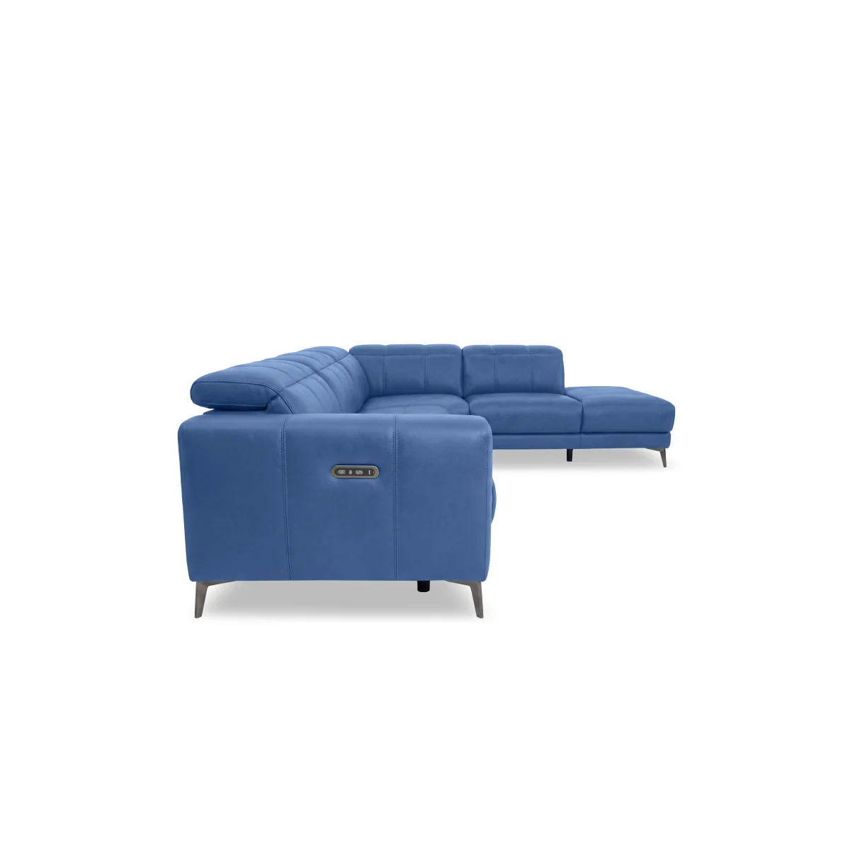 Ezra Leather Power Recliner Chaise End Right Hand Facing Corner Sofa with Power Headrests - Butterscotch - Sofas and Armchairs - In Time for Christmas – image 3