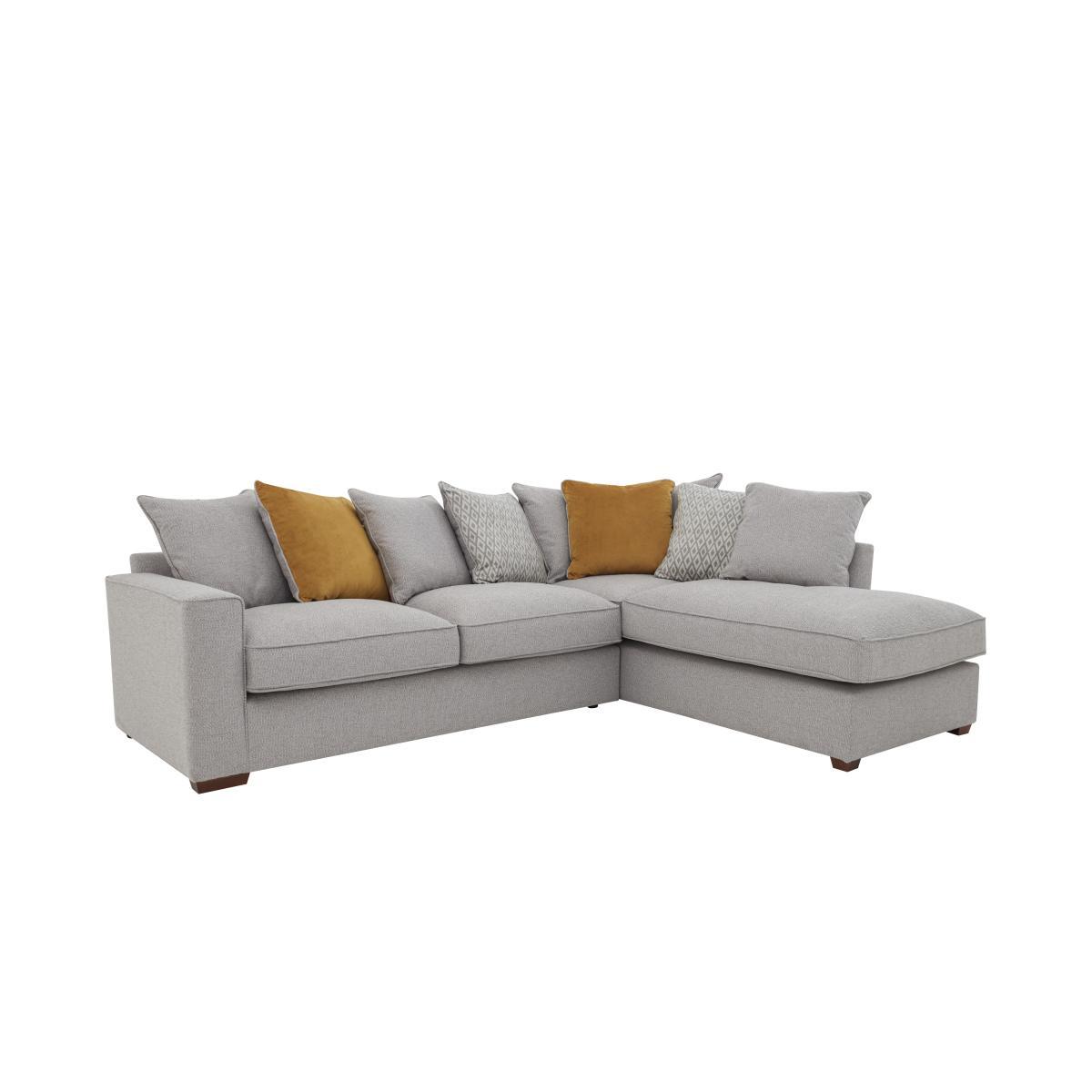 Comfi Fabric Pillow Back Chaise End Corner Sofa - Grey – image 5