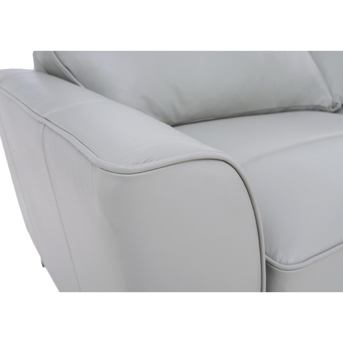 Legend Classic Back Leather Right Hand Facing Corner Sofa with Chrome Feet with Chrome Feet - Verona Grey – image 7
