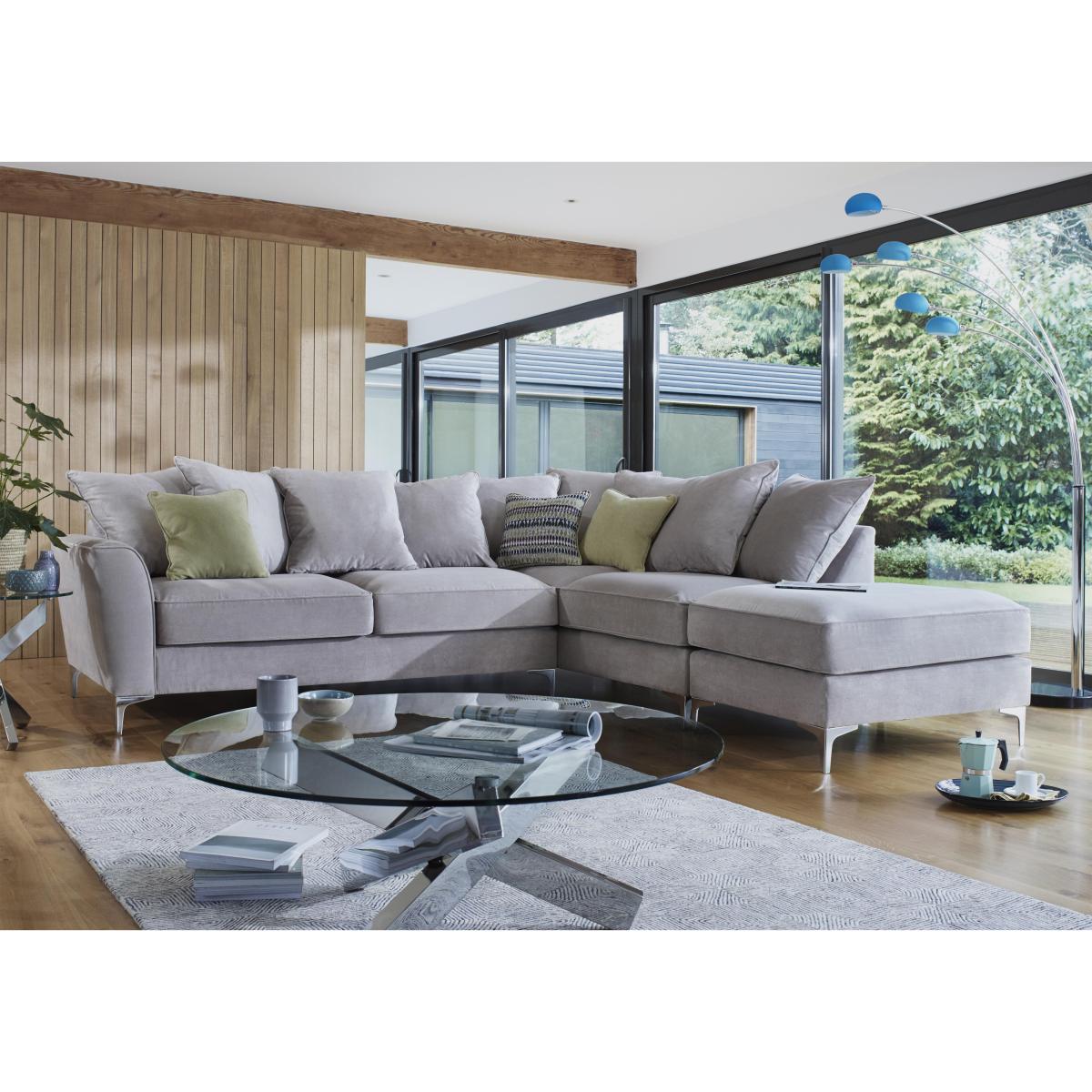 Legend Pillow Back Fabric Left Hand Facing Corner Sofa - Kingston Silver – image 2