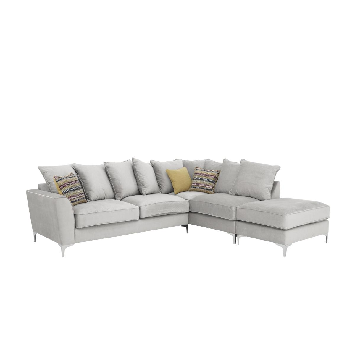 Legend Pillow Back Fabric Left Hand Facing Corner Sofa - Kingston Silver – image 4