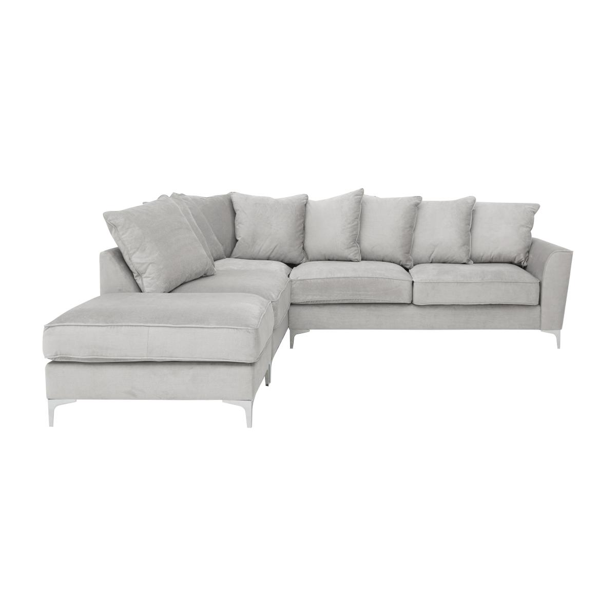 Legend Pillow Back Fabric Left Hand Facing Corner Sofa - Kingston Silver – image 1