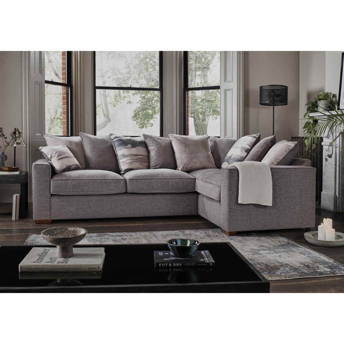 Cory Small Fabric Corner Scatter Back Sofa - Natural – image 2