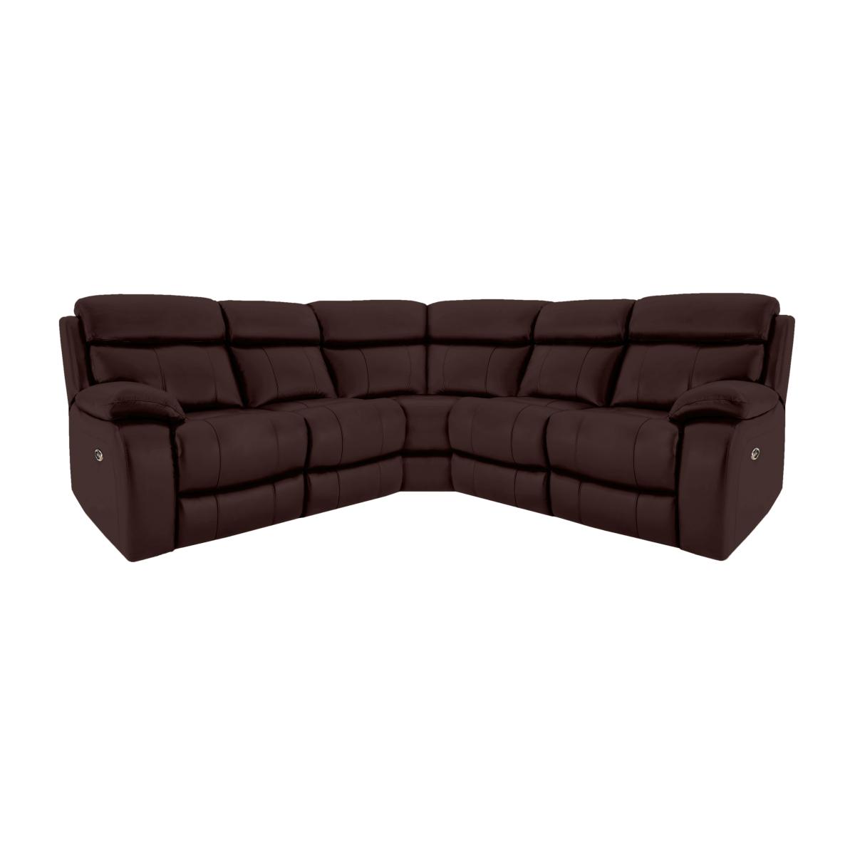 Moreno SK Leather Corner Sofa with Power Recliner - Dark Brown – image 1