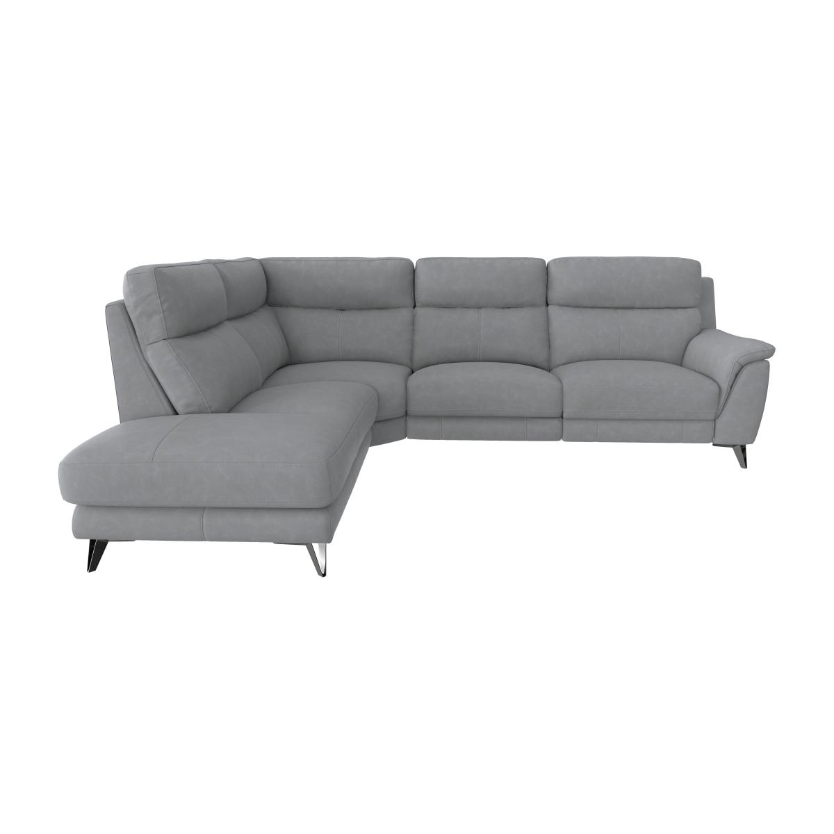 Contempo 3 Seater Left Hand Facing Chaise End Fabric Power Recliner Sofa - Bluish Grey – image 1